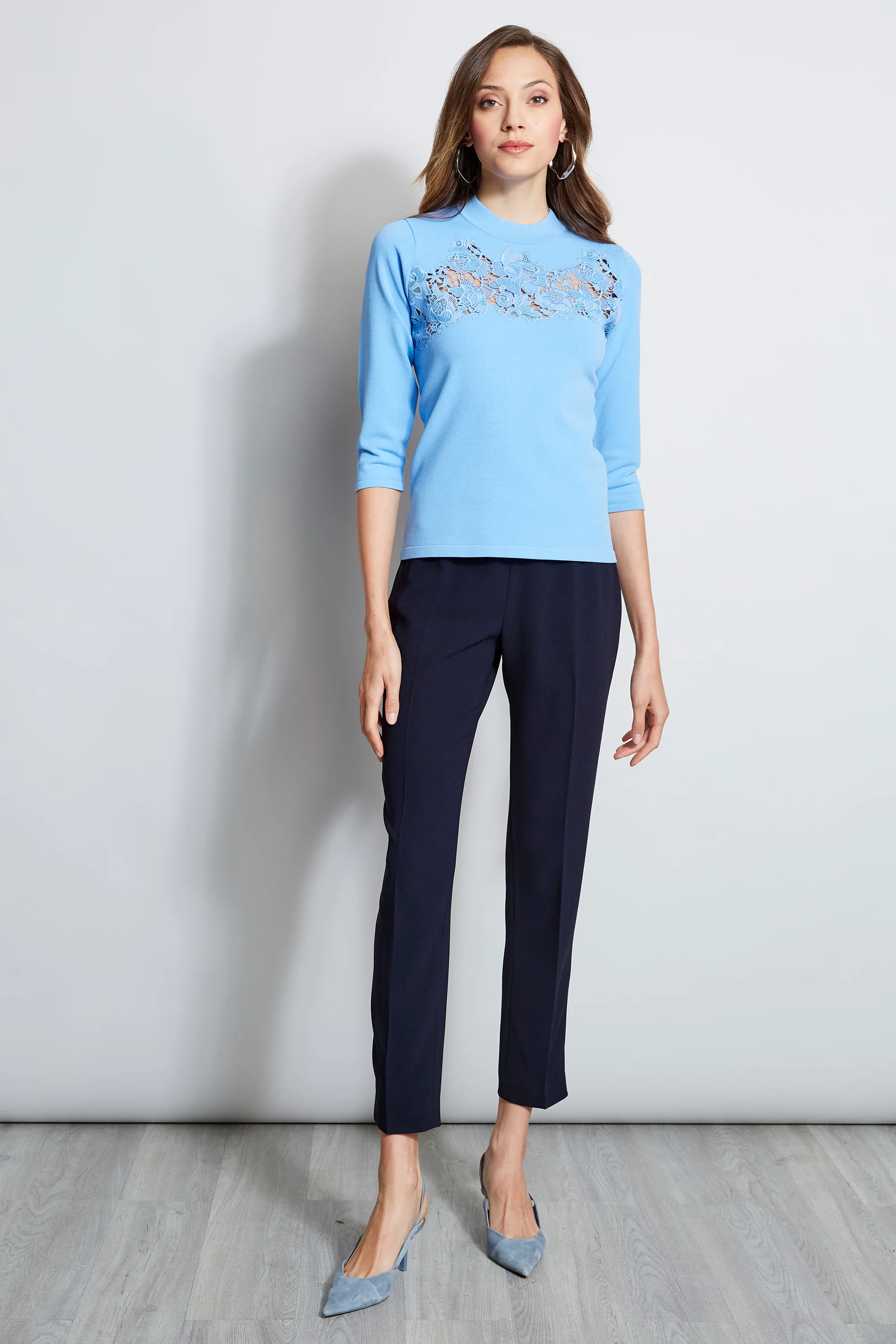 Lace Applique Mock Sweater - Image 2