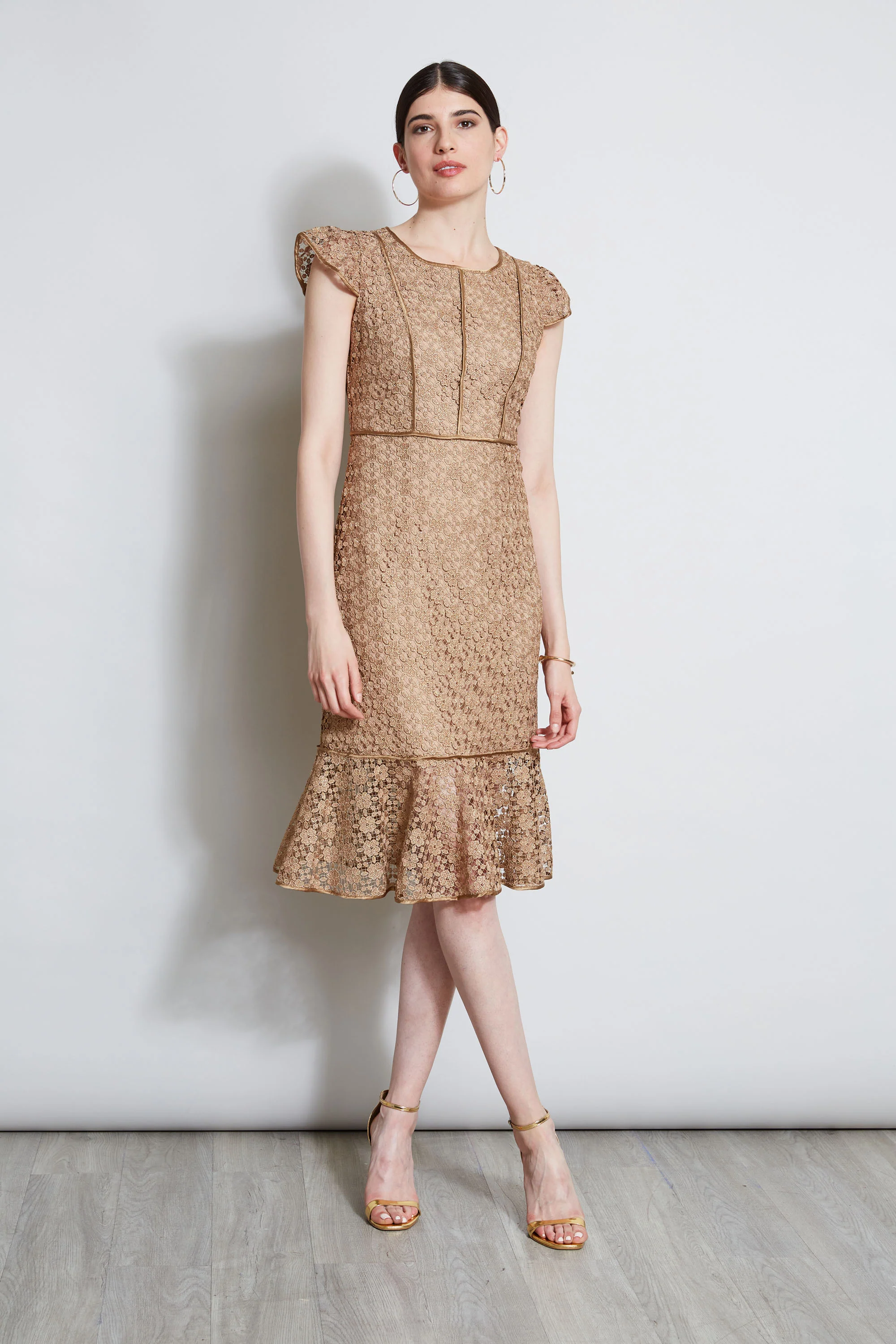 Lace Flutter Sleeve Dress - Image 3