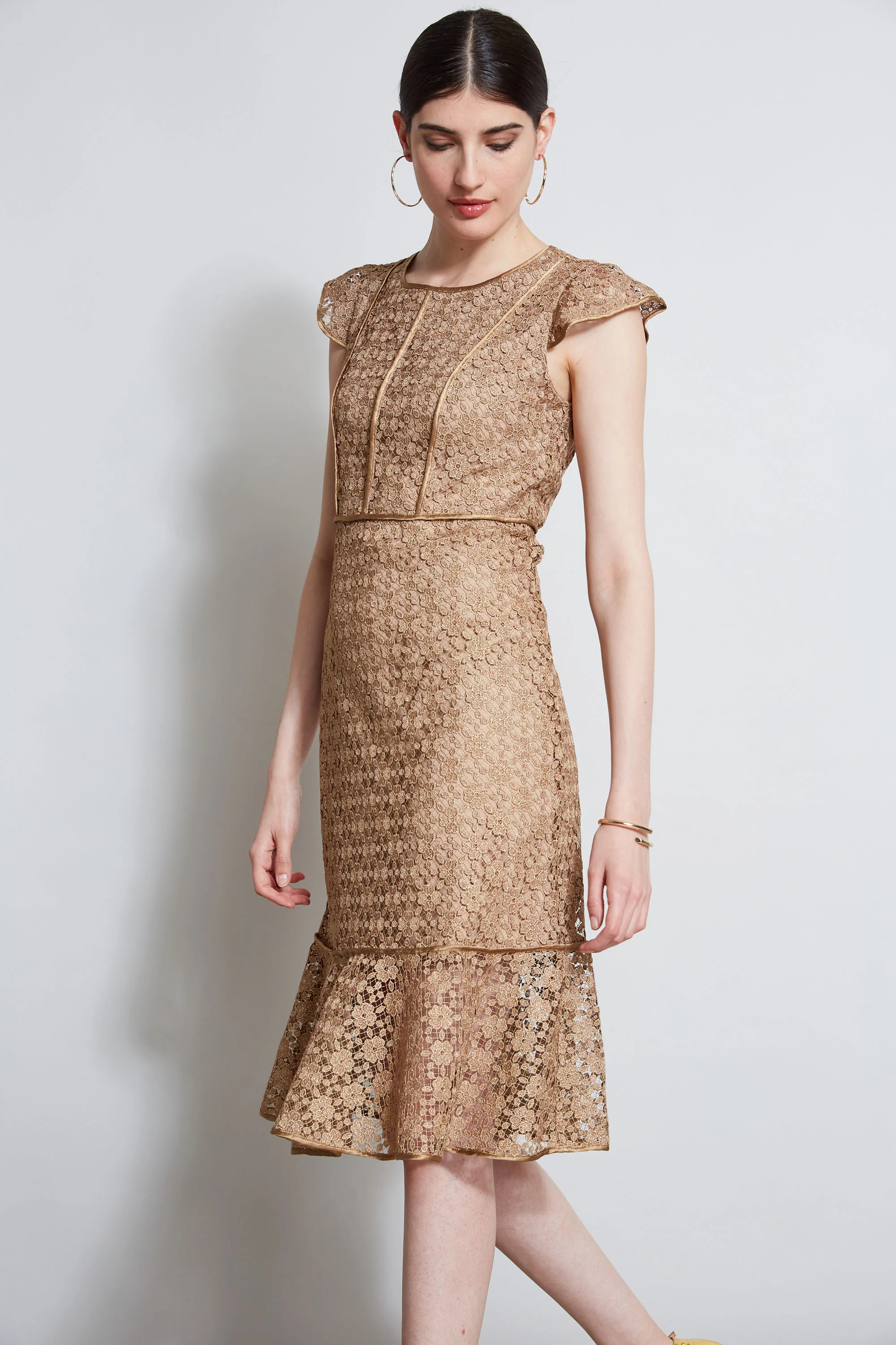 Lace Flutter Sleeve Dress - Image 4