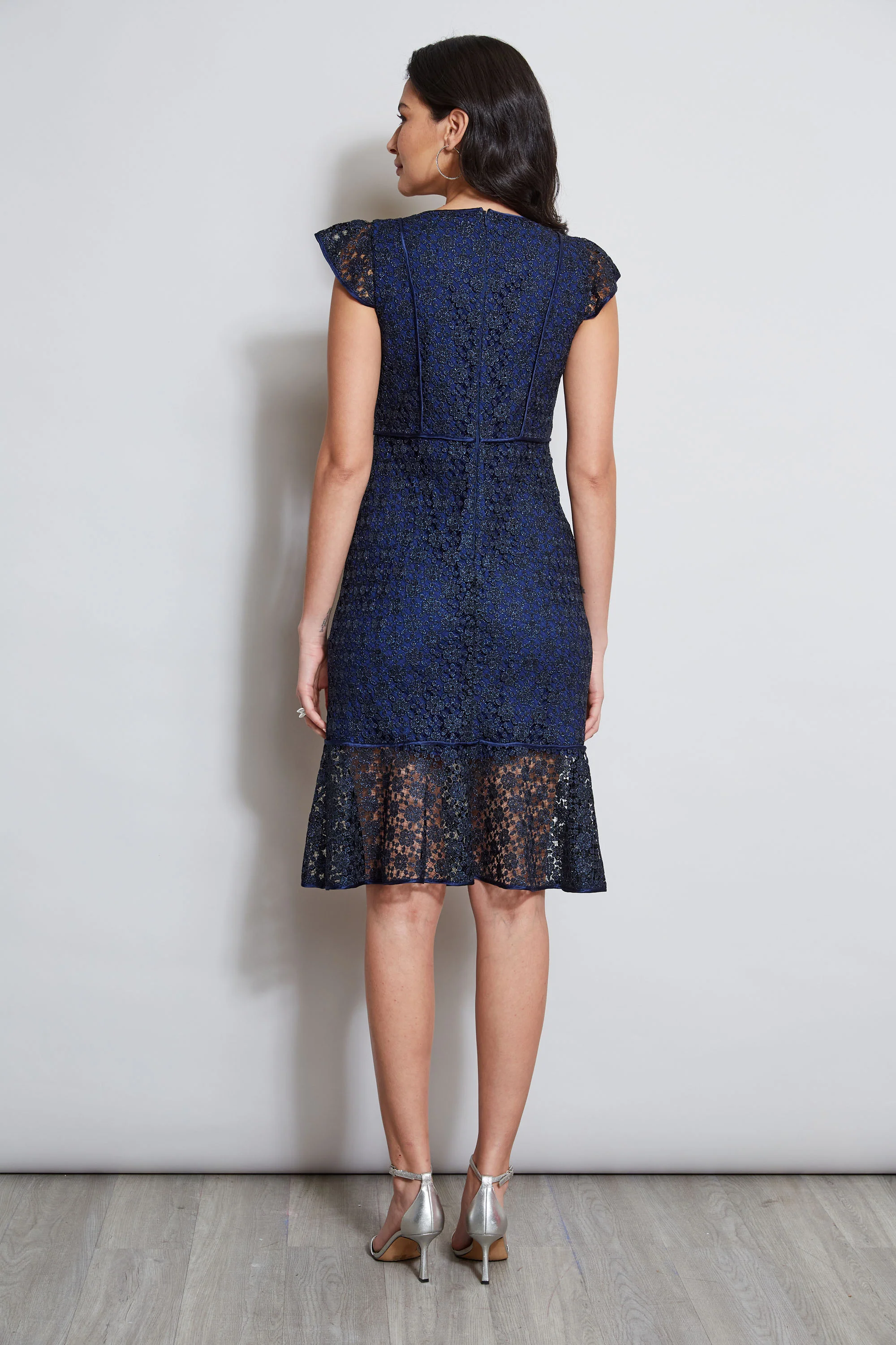 Lace Flutter Sleeve Dress - Image 5