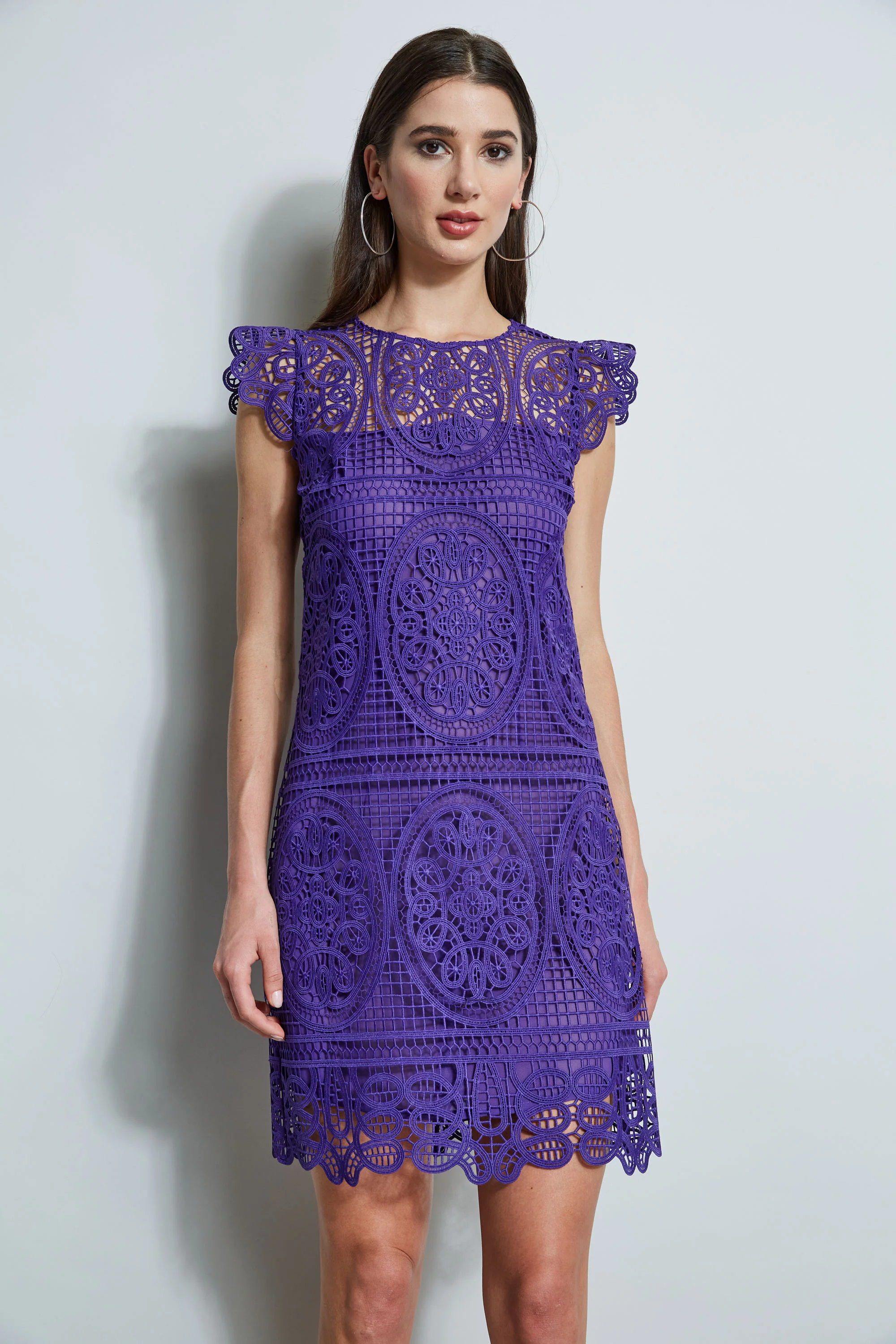 Lace Flutter Sleeve Dress - Image 3