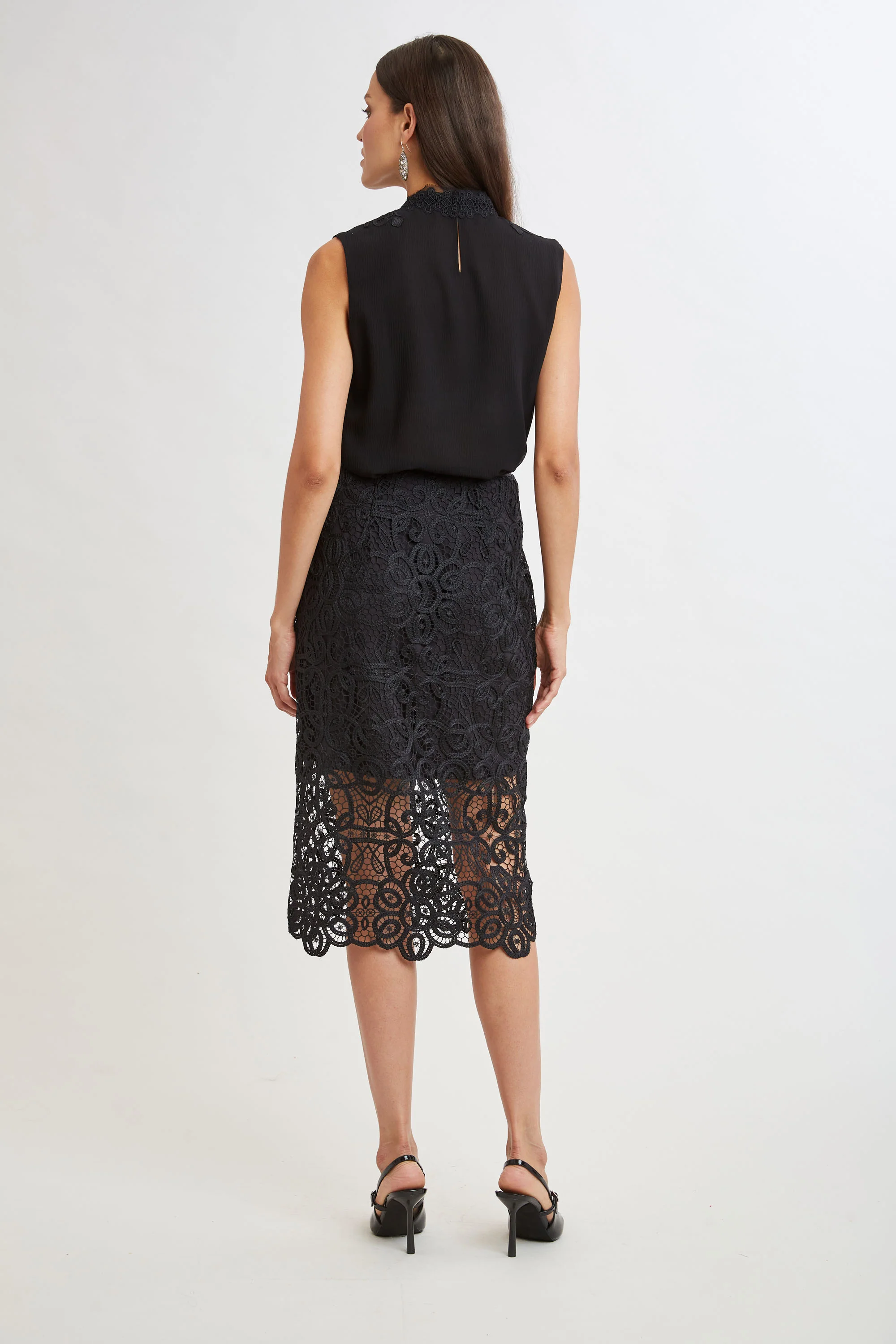 Crochet Lace Midi Skirt - Image 3