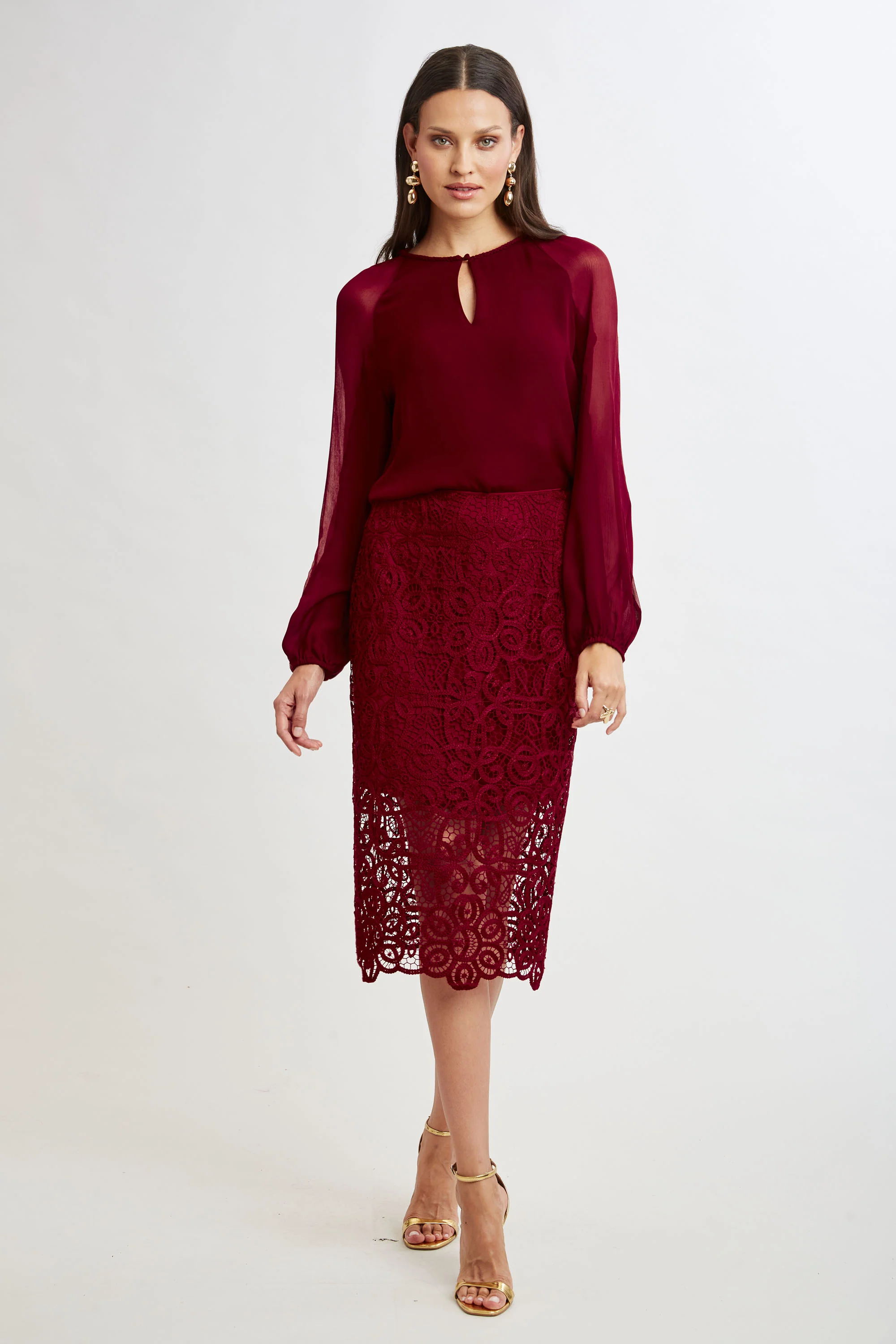 Crochet Lace Midi Skirt - Image 3