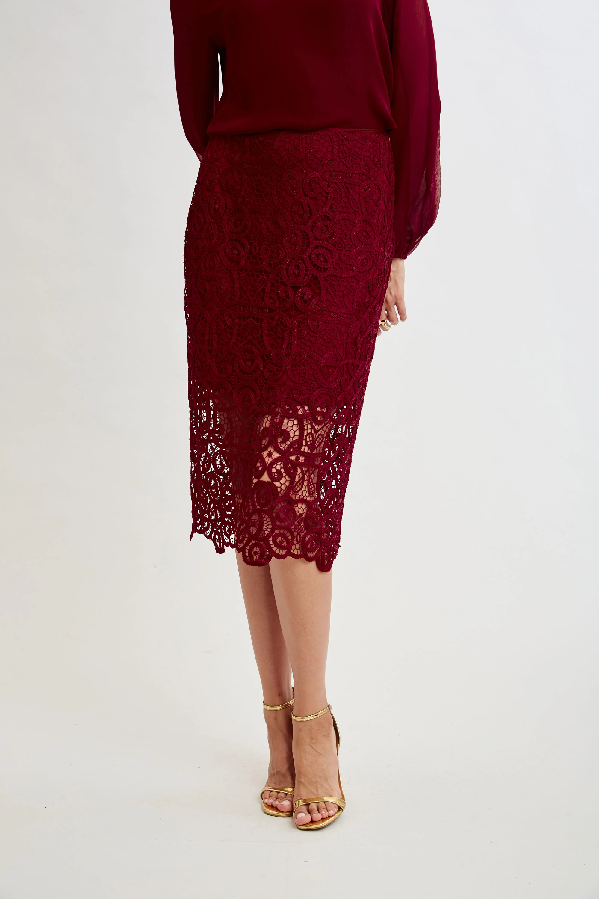 Crochet Lace Midi Skirt - Image 4
