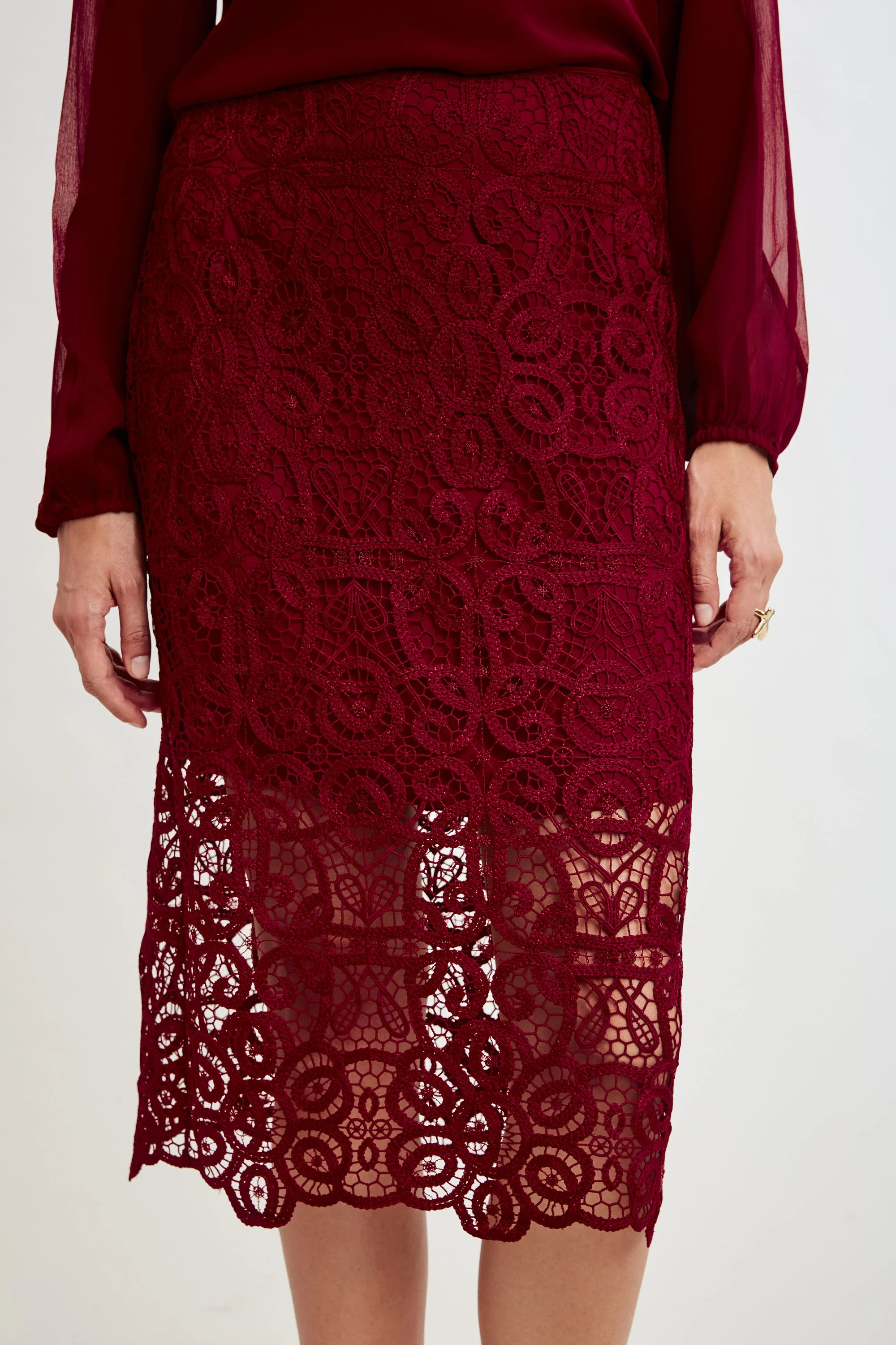Crochet Lace Midi Skirt - Image 5