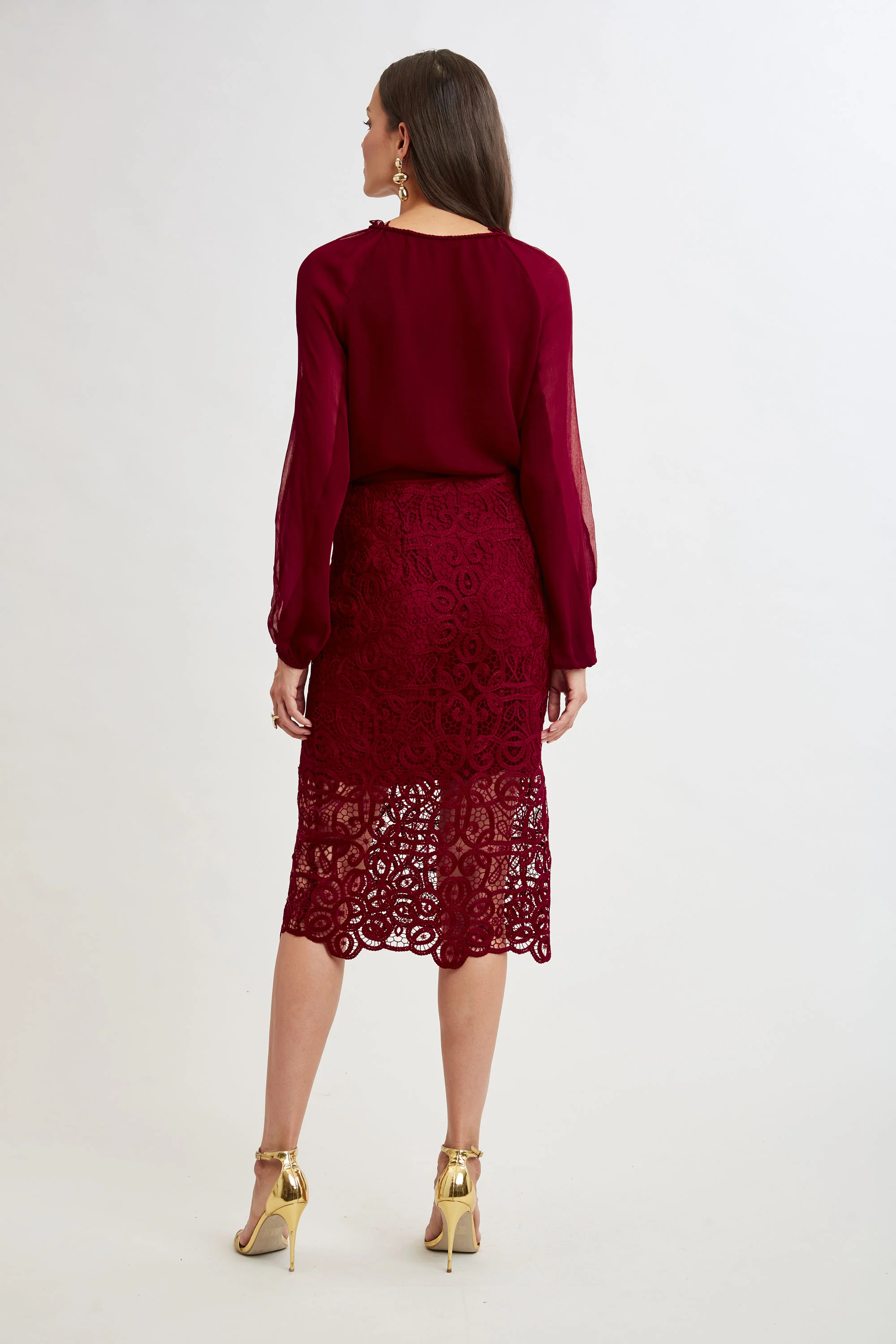 Crochet Lace Midi Skirt - Image 6