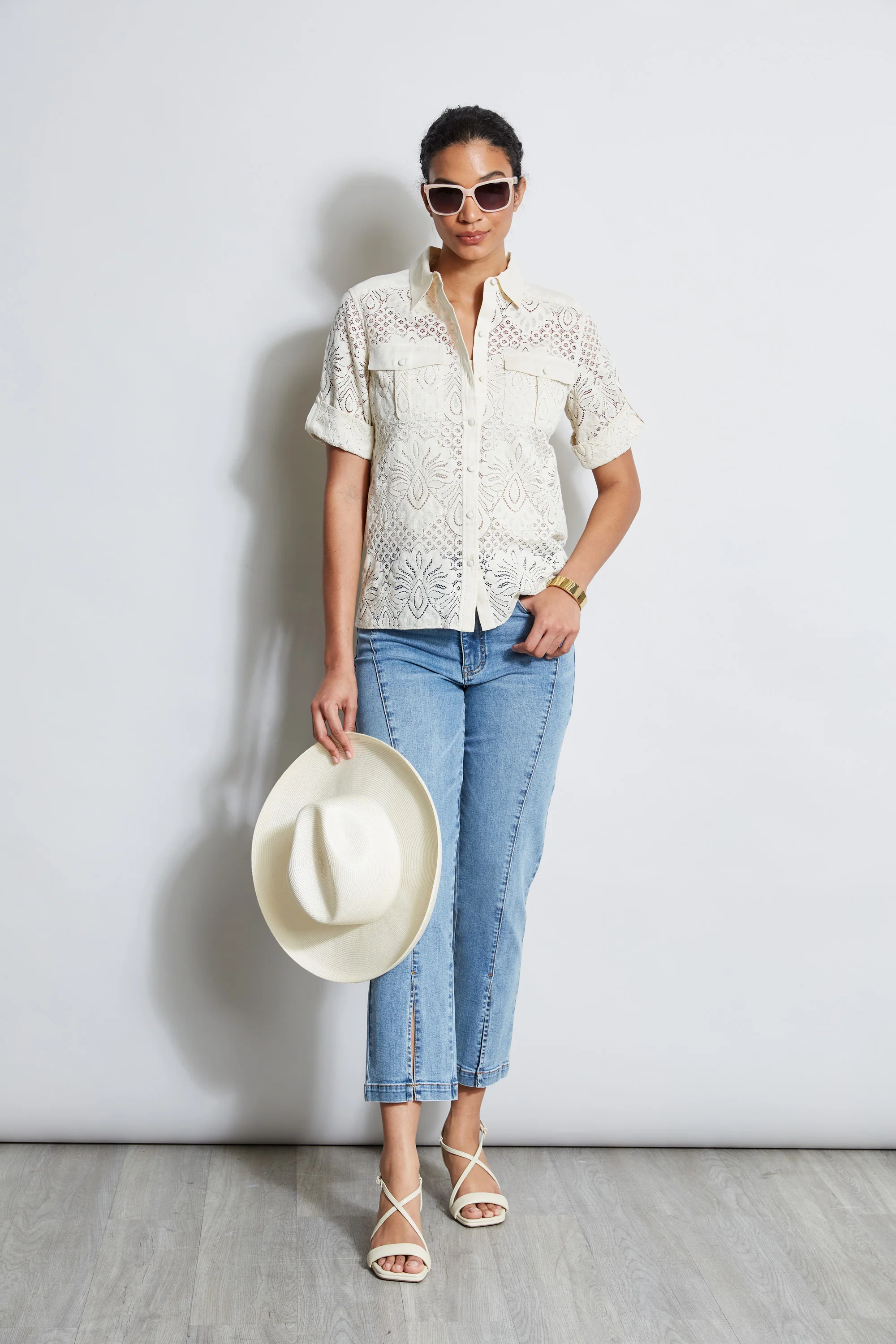 Short Sleeve Lace Utility Shirt - Image 3