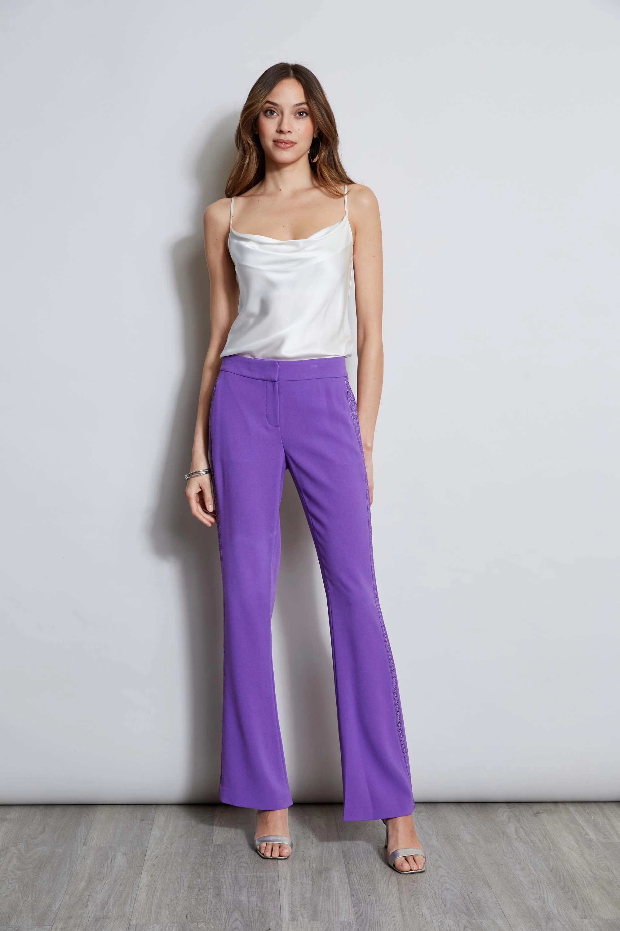 Lace Trim Fit & Flare Pant - Image 2