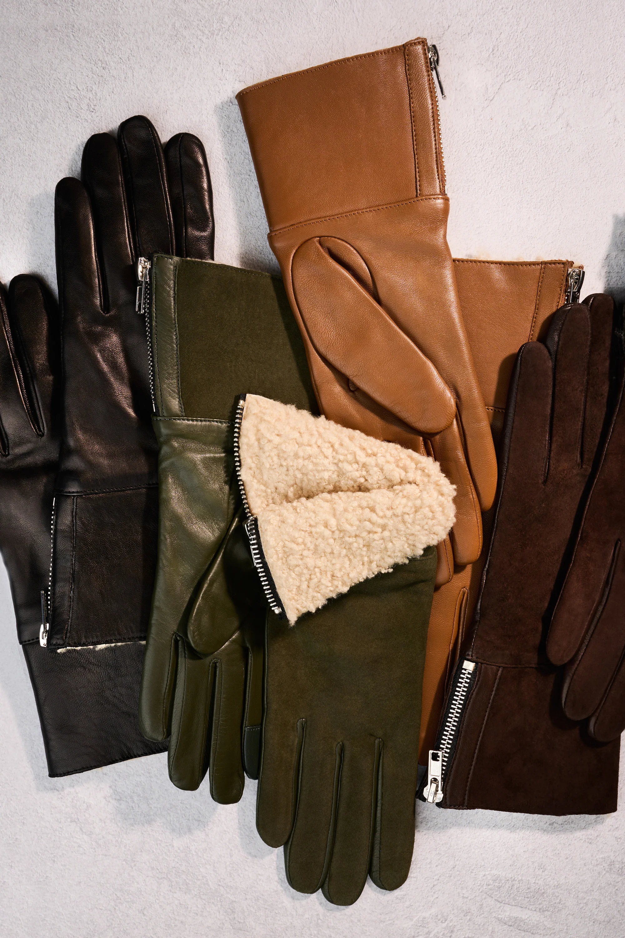 Leather Shearling Gloves - Image 3