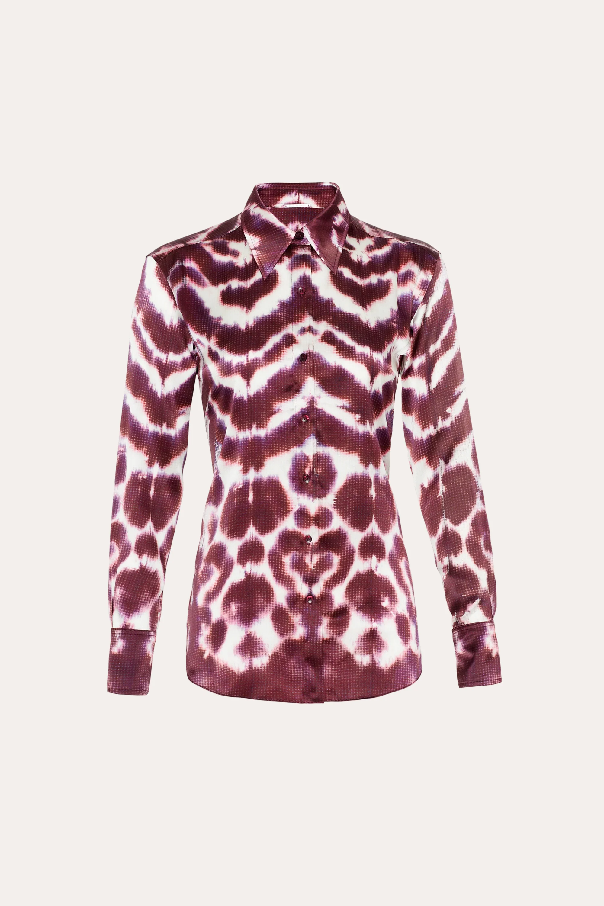 Lila Ikat Silk Button Down - Image 3