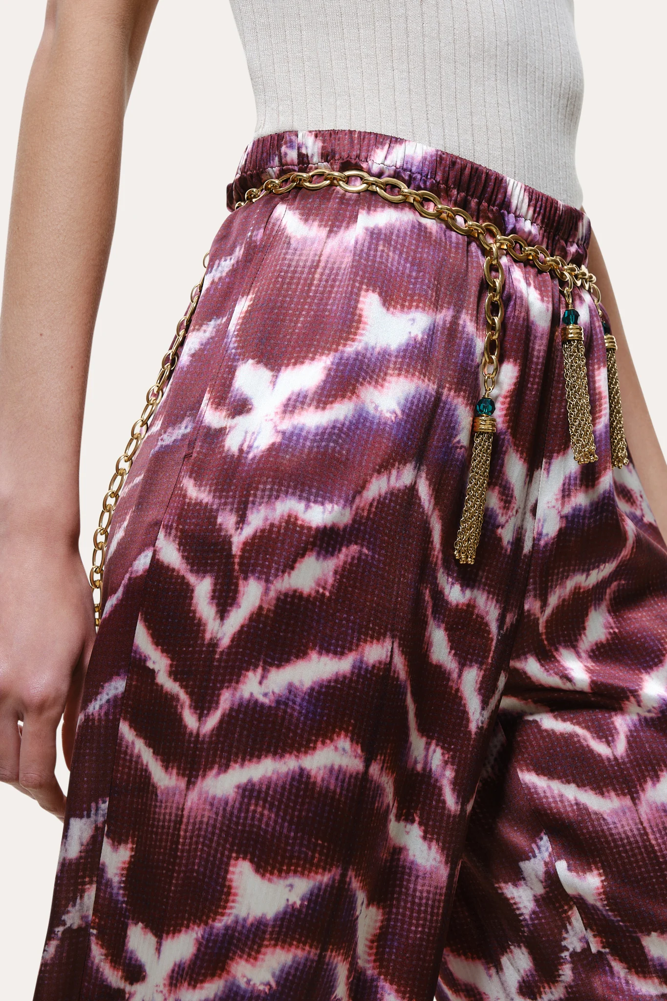 Lila Ikat Silk Pant - Image 3