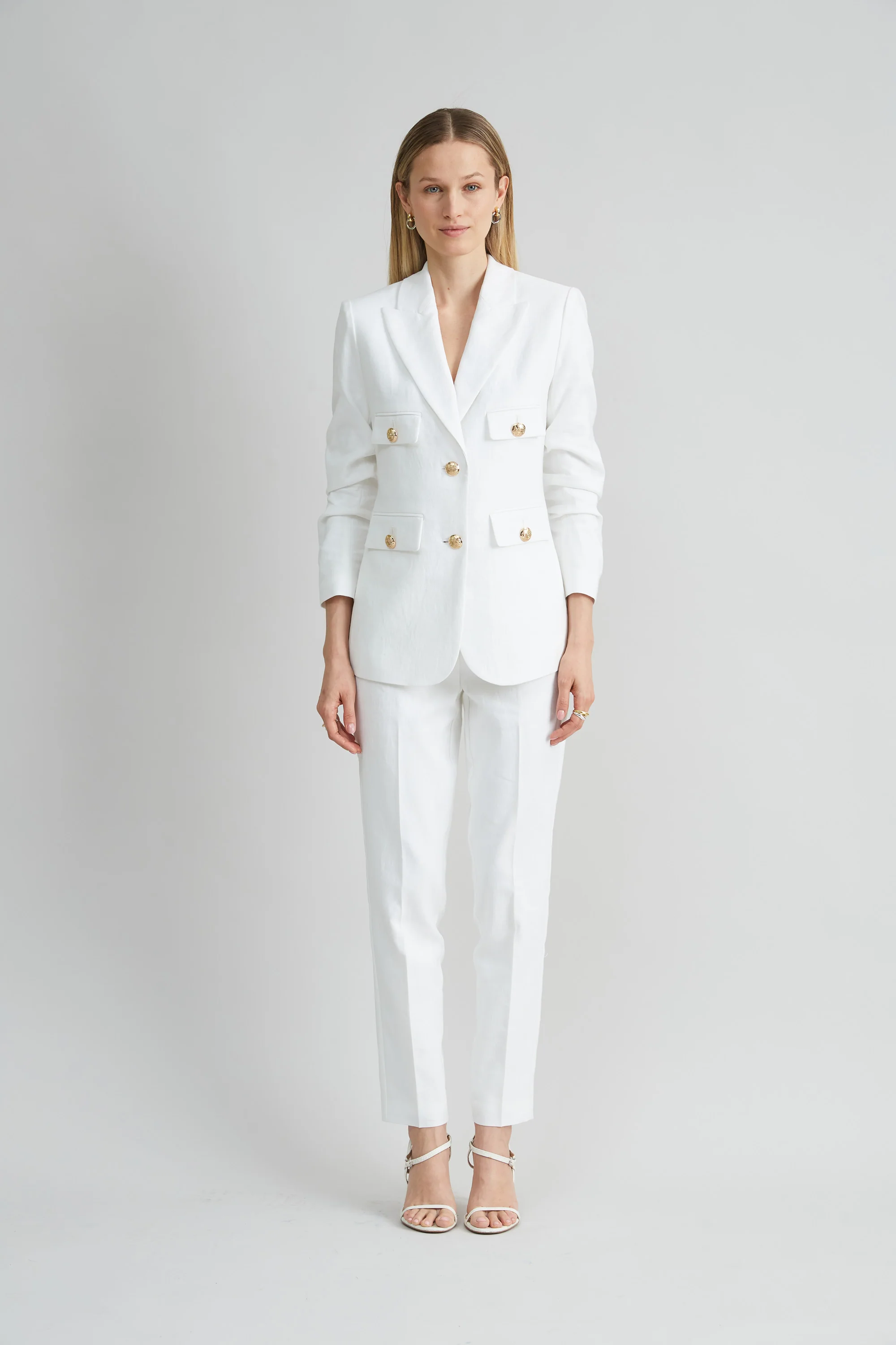 Linen Crest Button Blazer - Image 2