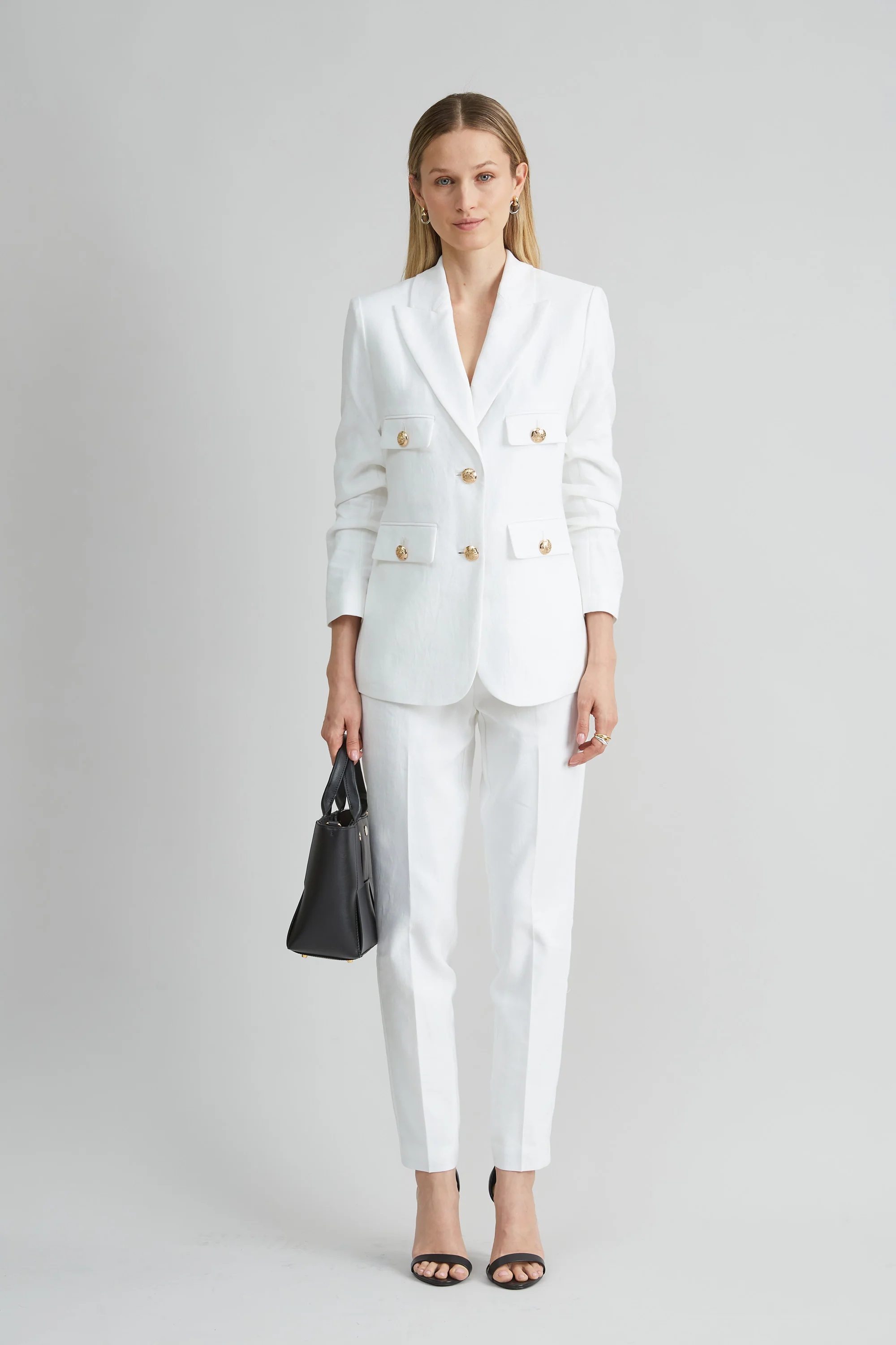 Linen Crest Button Blazer - Image 4