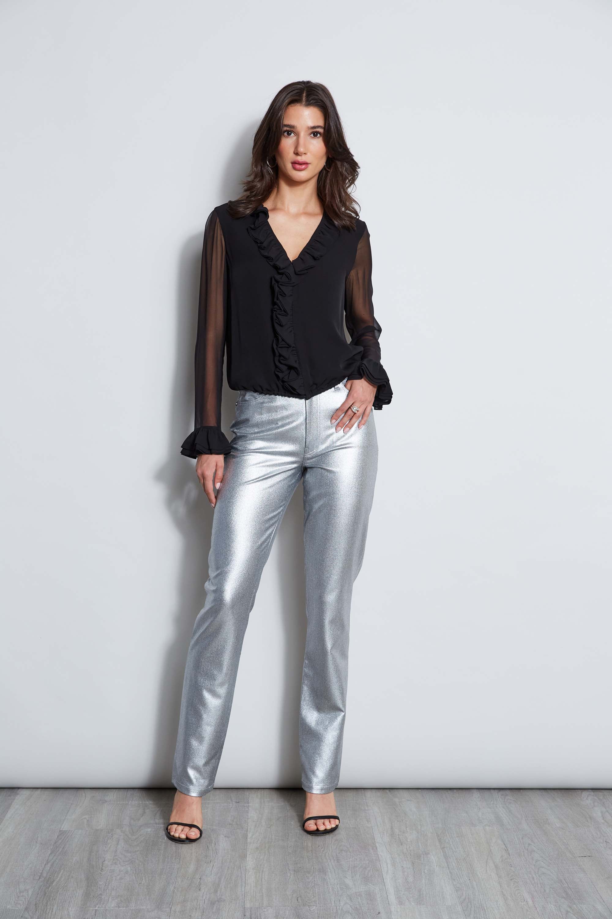 Metallic Stretch Twill Jeans - Image 3