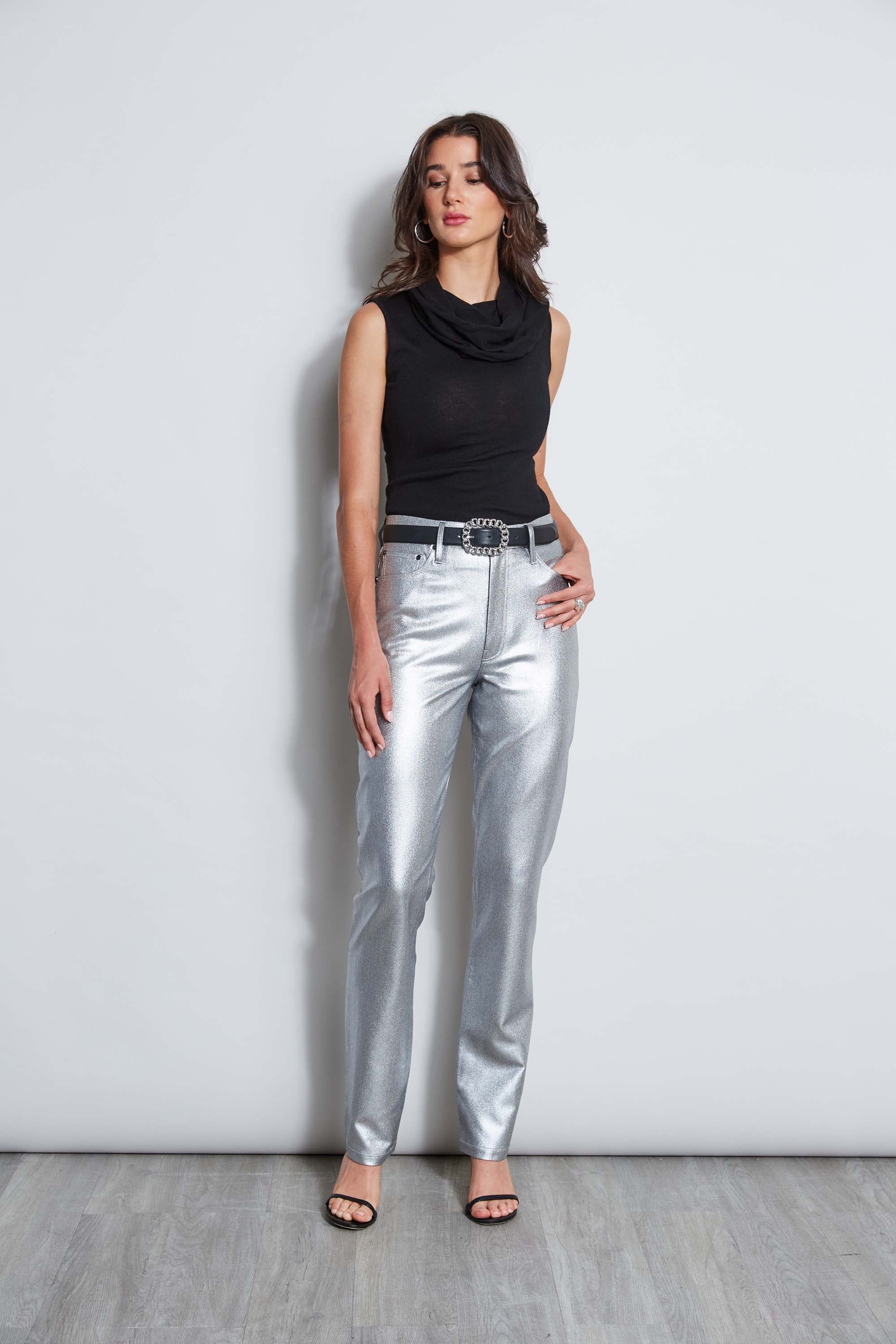 Metallic Stretch Twill Jeans - Image 5