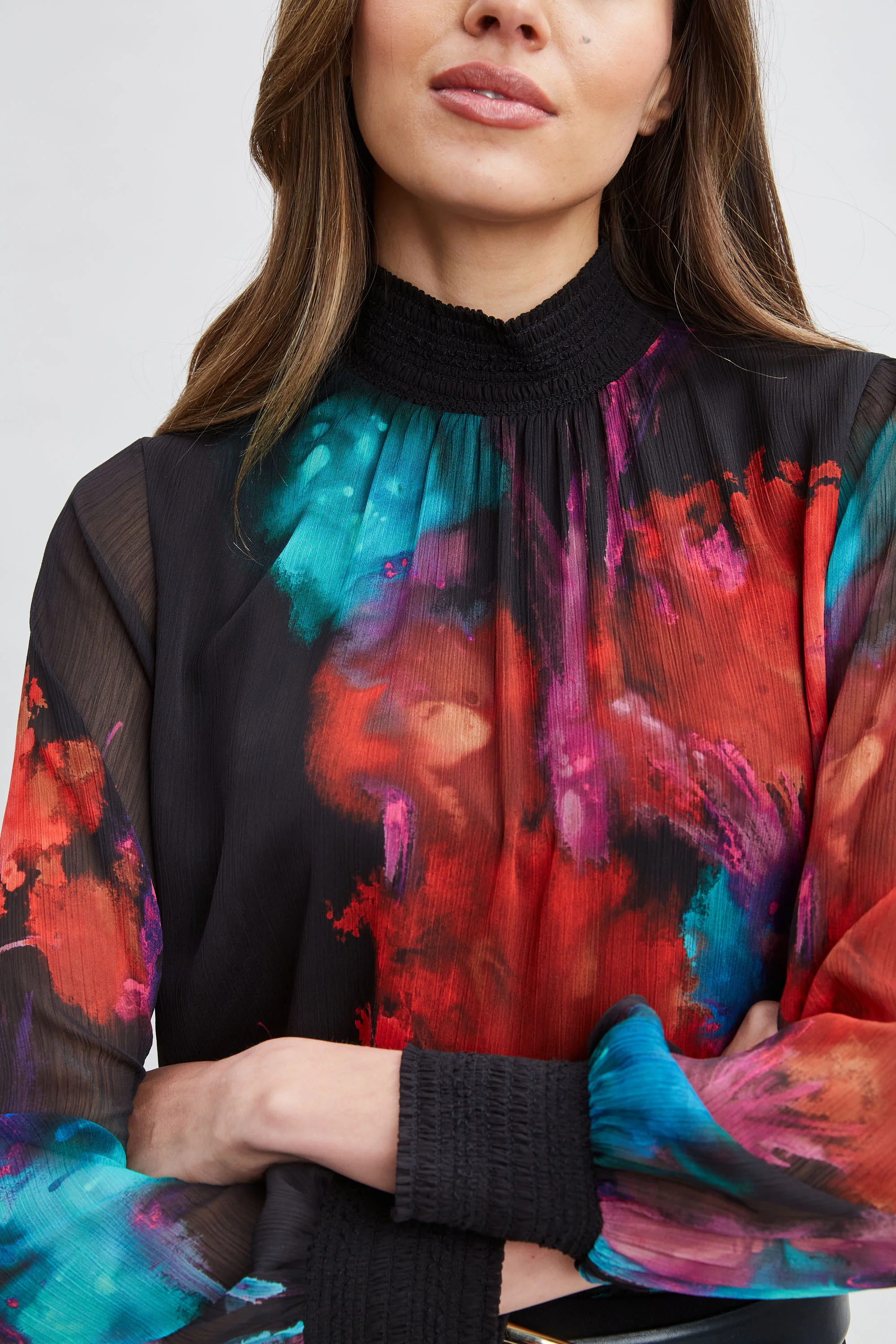 Mock Neck Studio Floral Shirt - Image 5