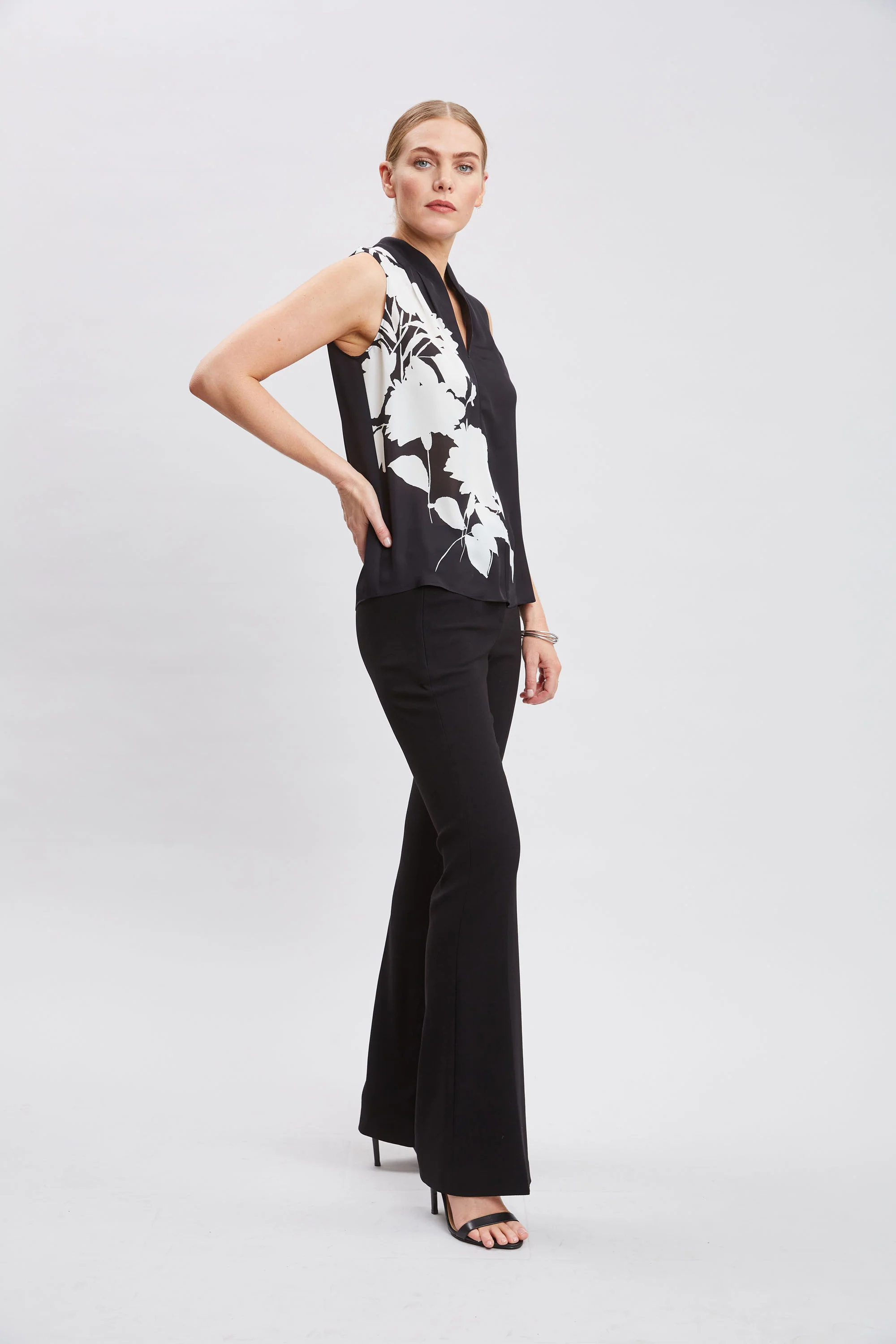 Midnight Garden Sleeveless Silk Top - Image 4