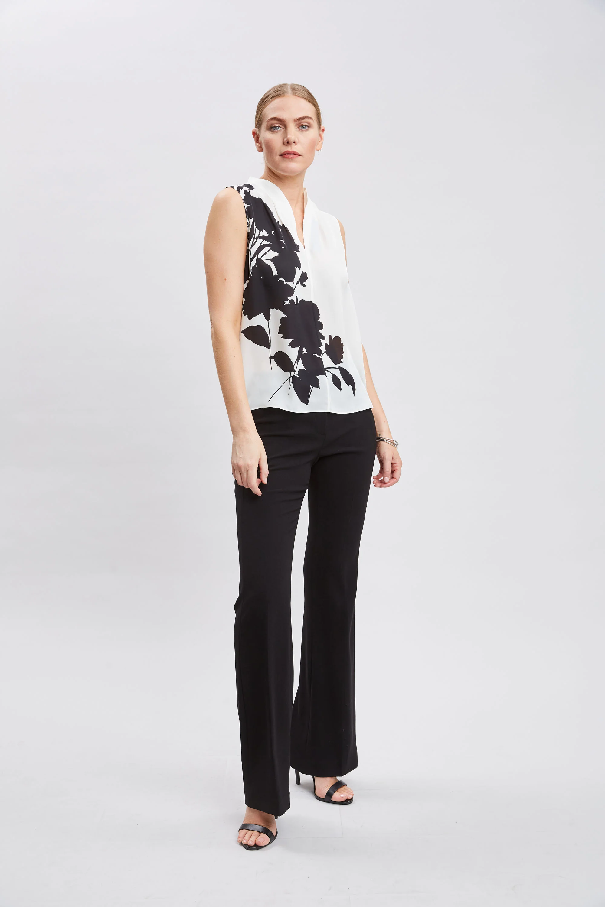 Midnight Garden Sleeveless Silk Top - Image 3