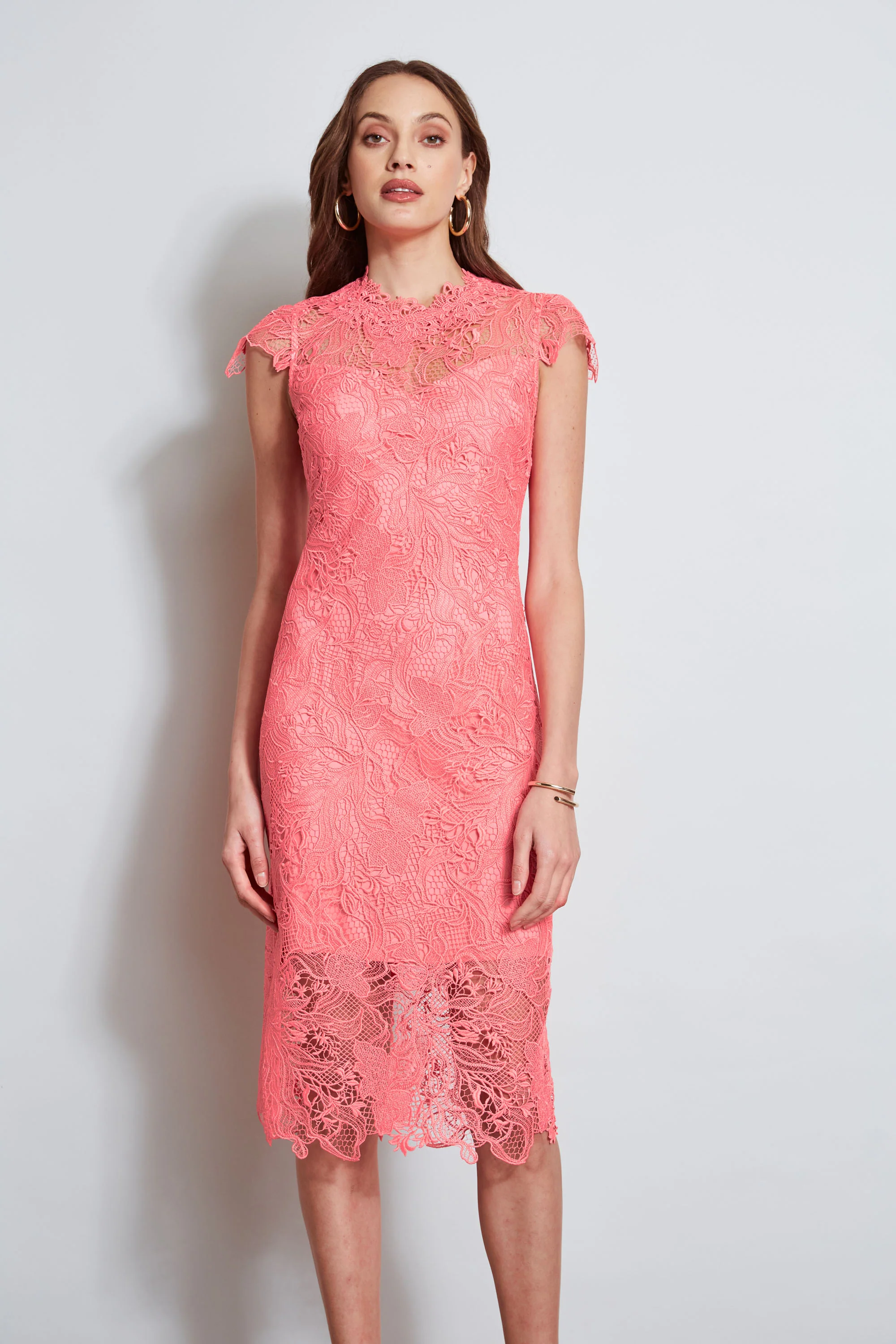 Lace Applique Midi Dress - Image 3