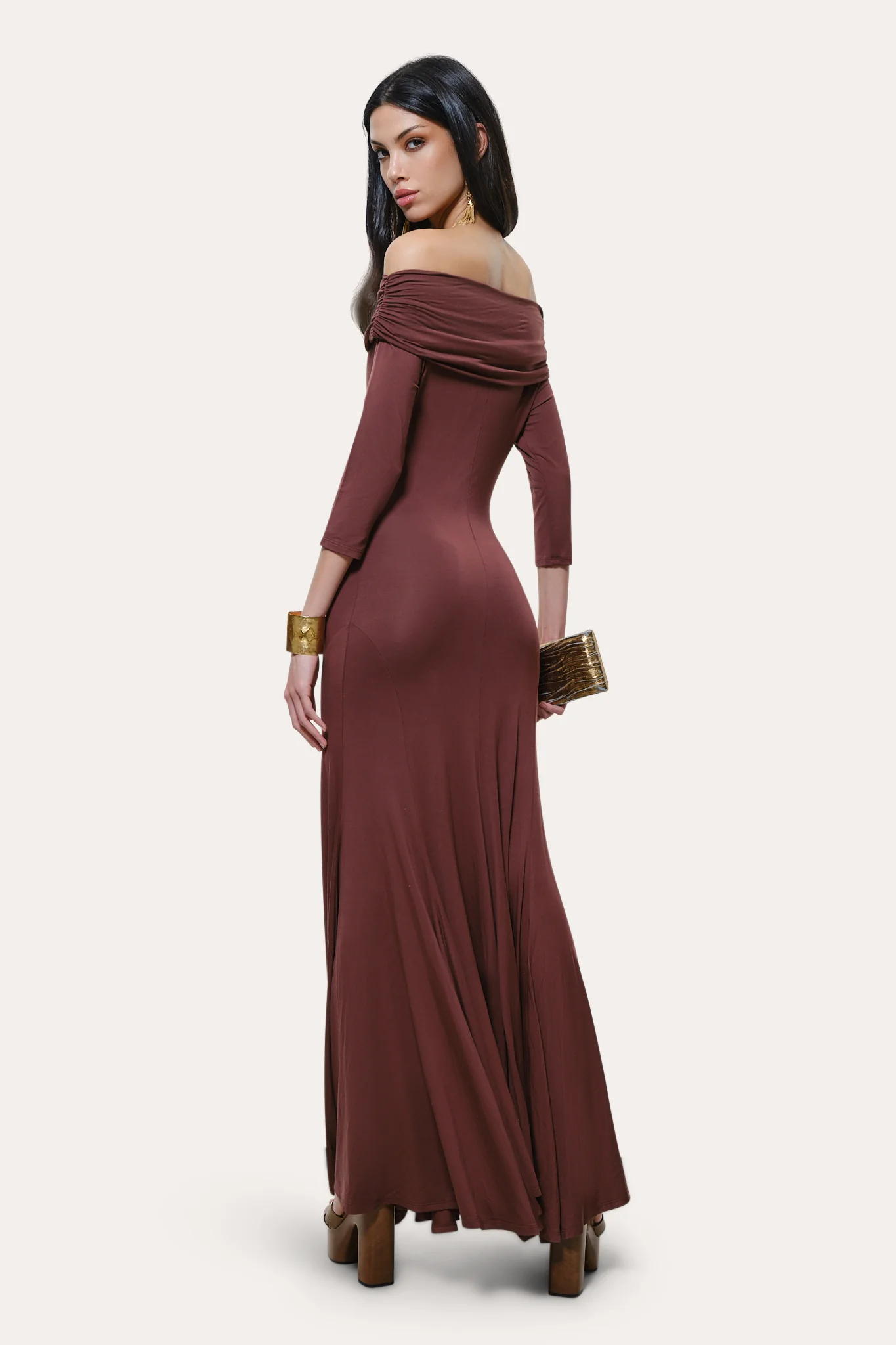 Olympia Off-Shoulder Flare Dress - Image 4