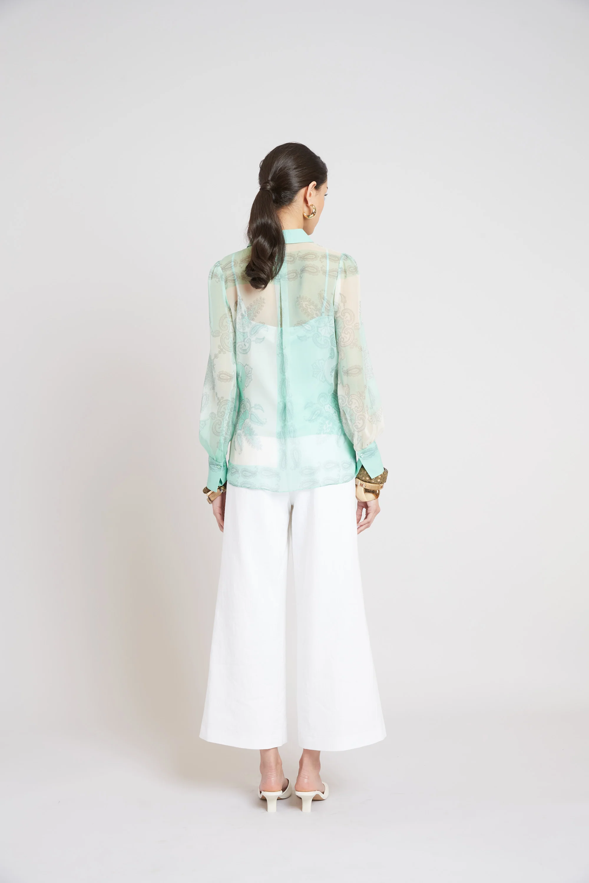 Silk Scarf Print Shirt - Image 5
