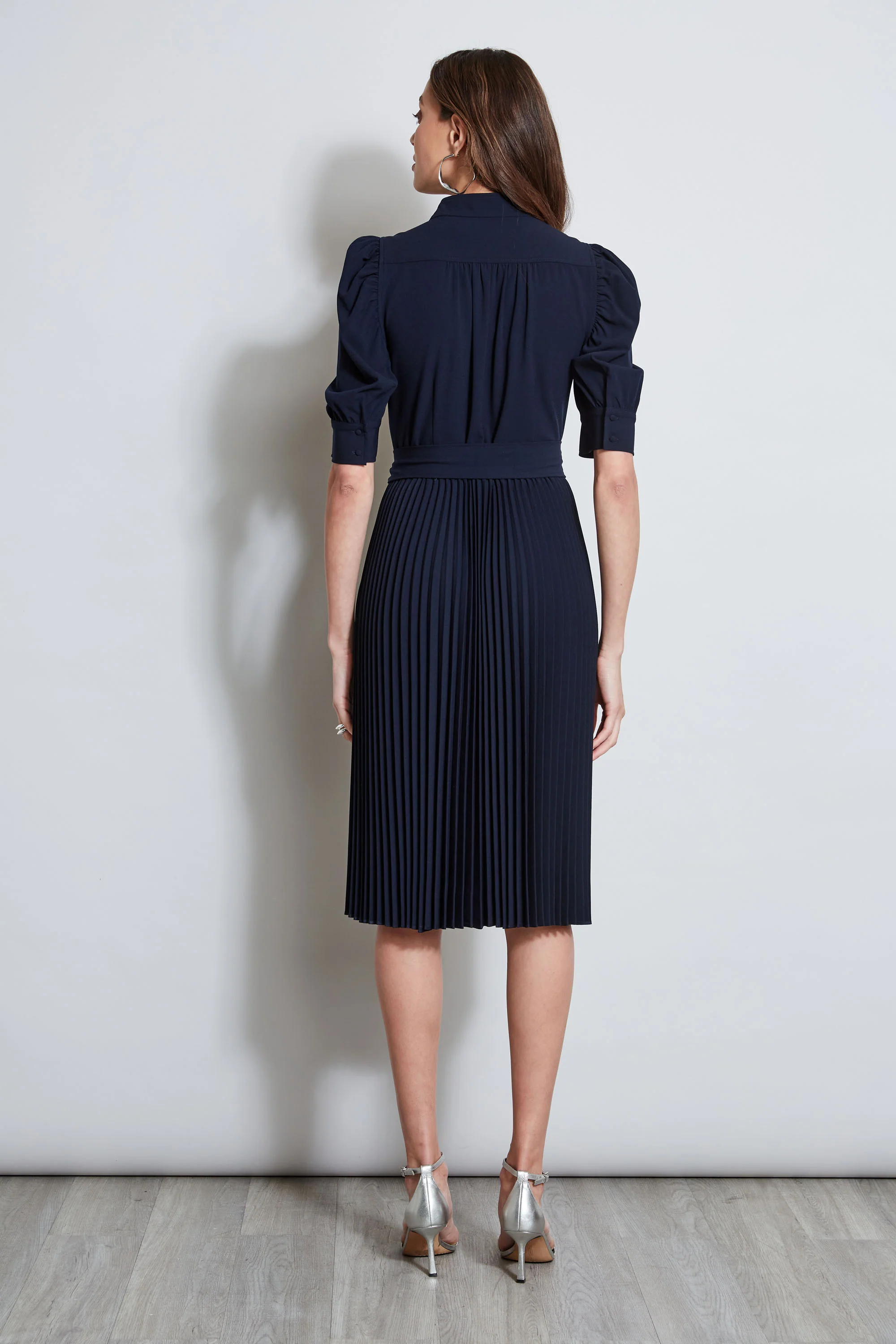 Pleated Ruched Sleeve Dress - Image 6