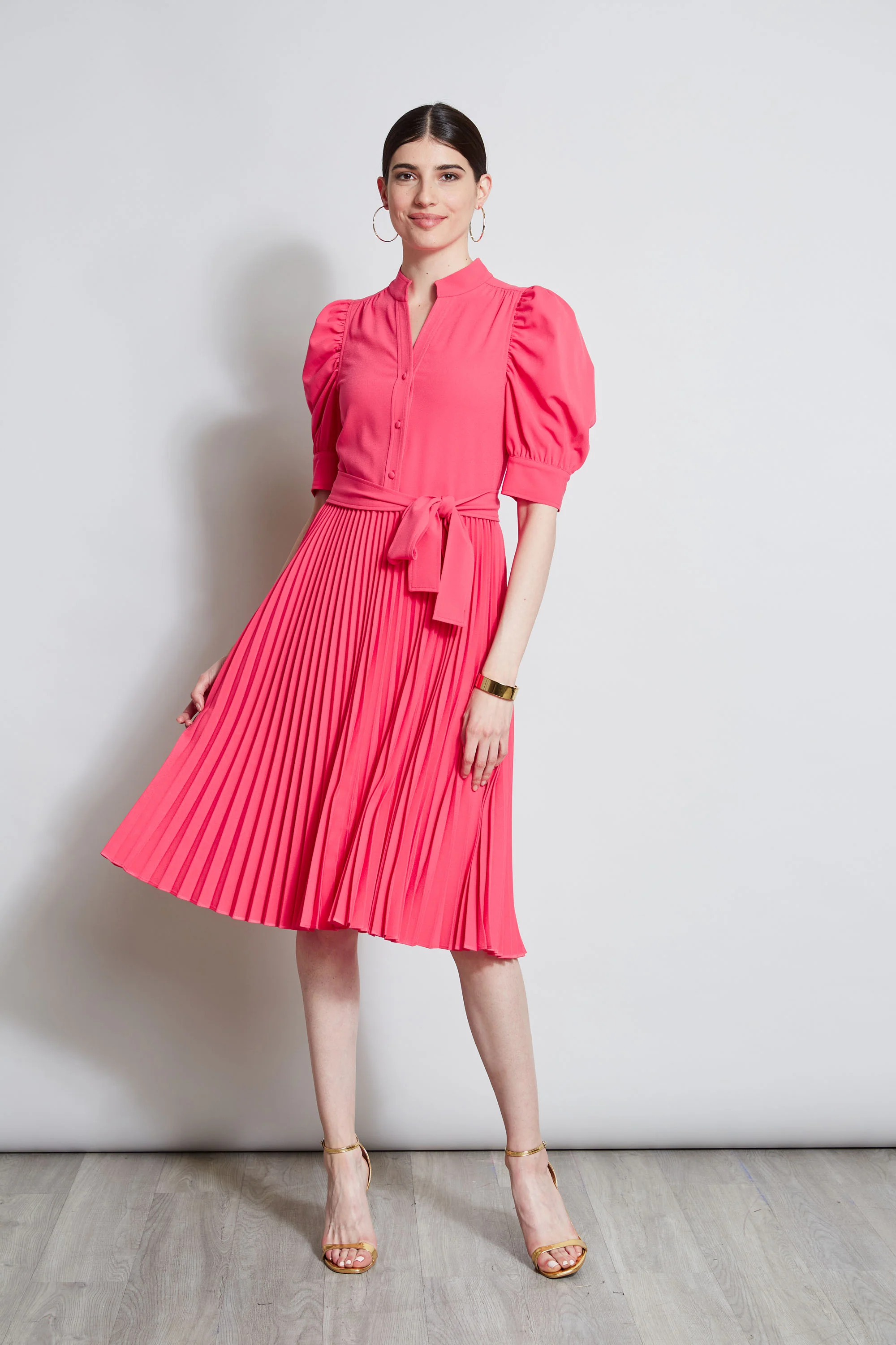 Pleated Ruched Sleeve Dress - Image 5