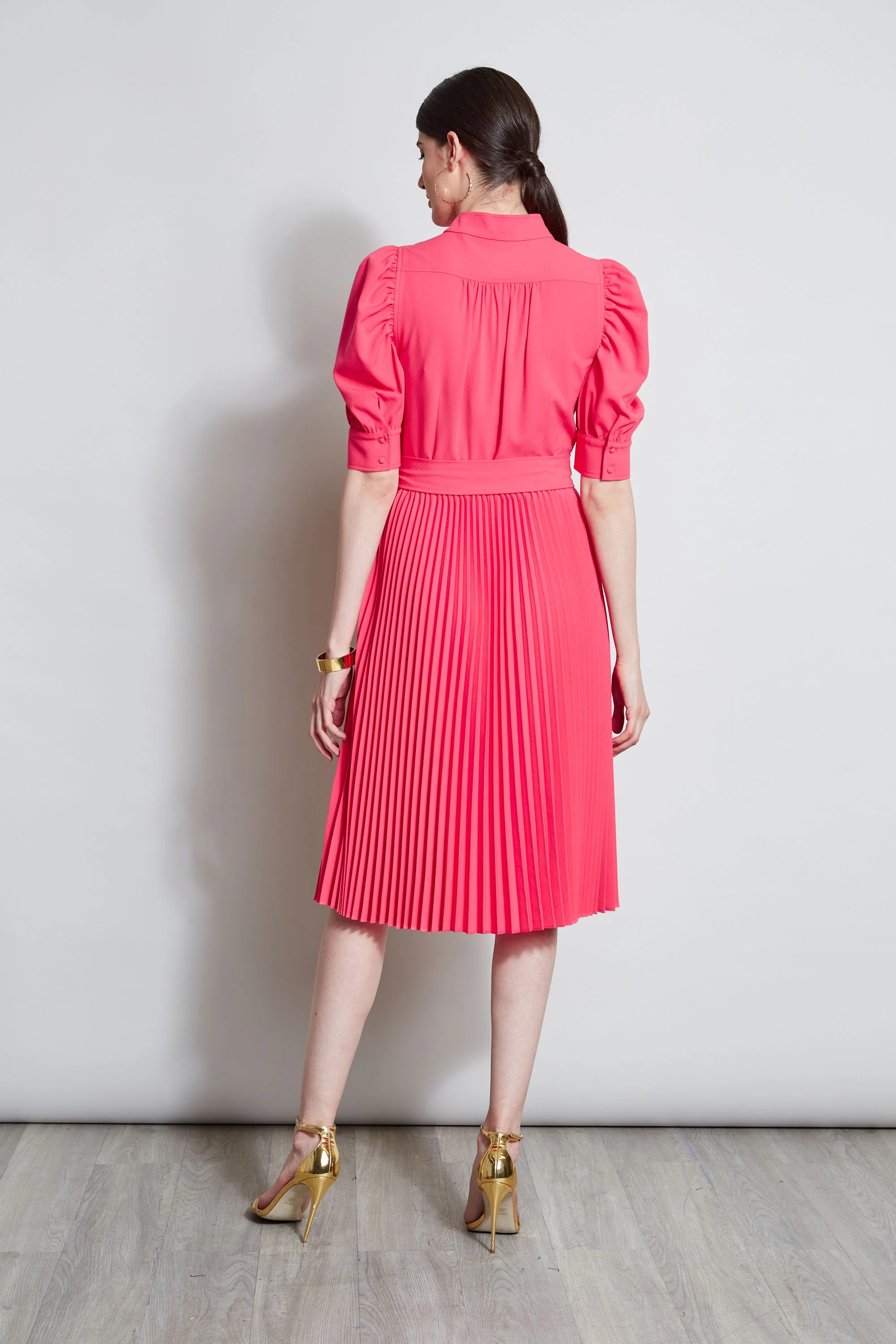 Pleated Ruched Sleeve Dress - Image 6