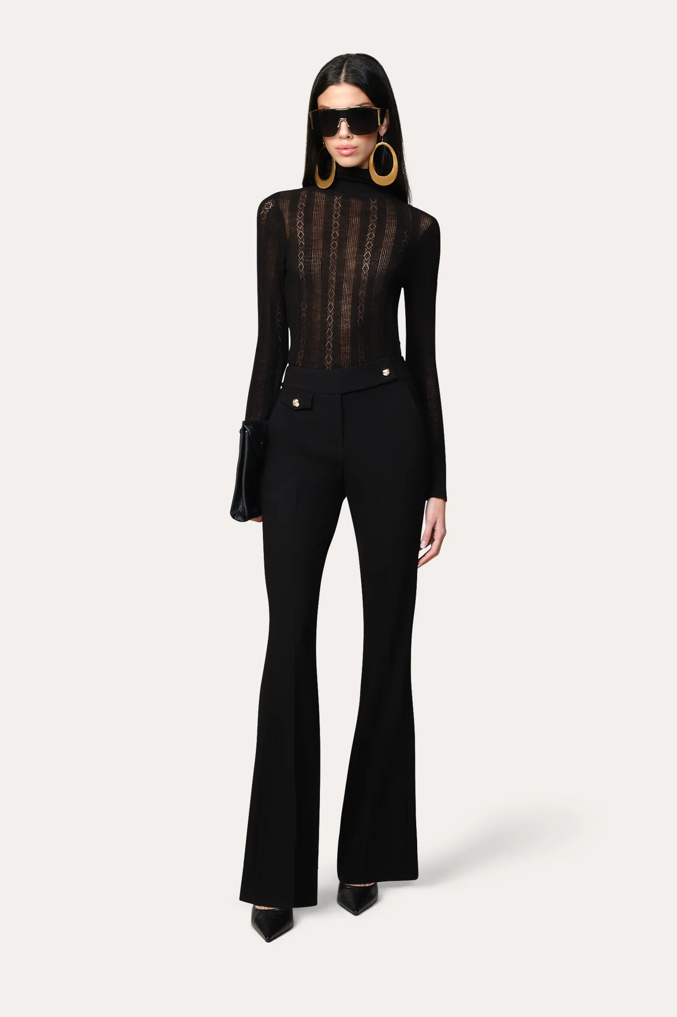 Silk Pointelle Turtleneck Sweater