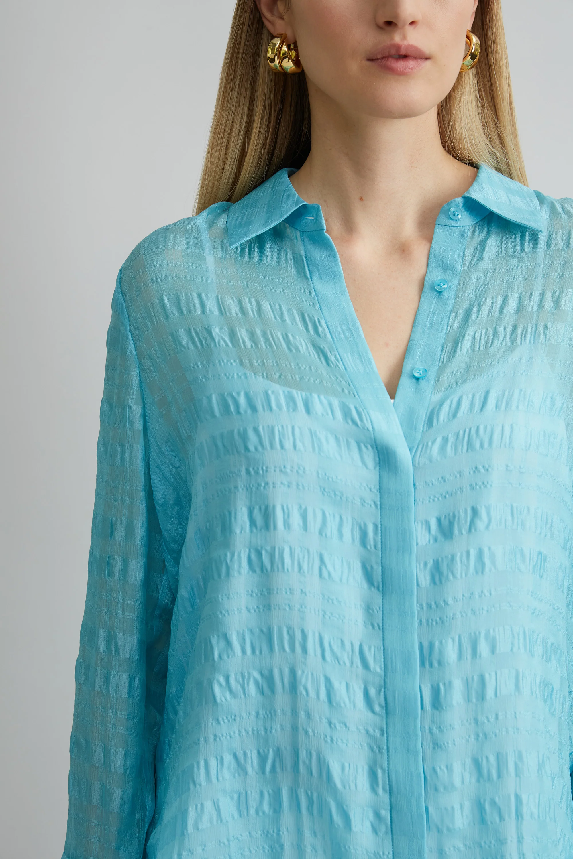 Silk Plaid Jacquard Shirt - Image 3