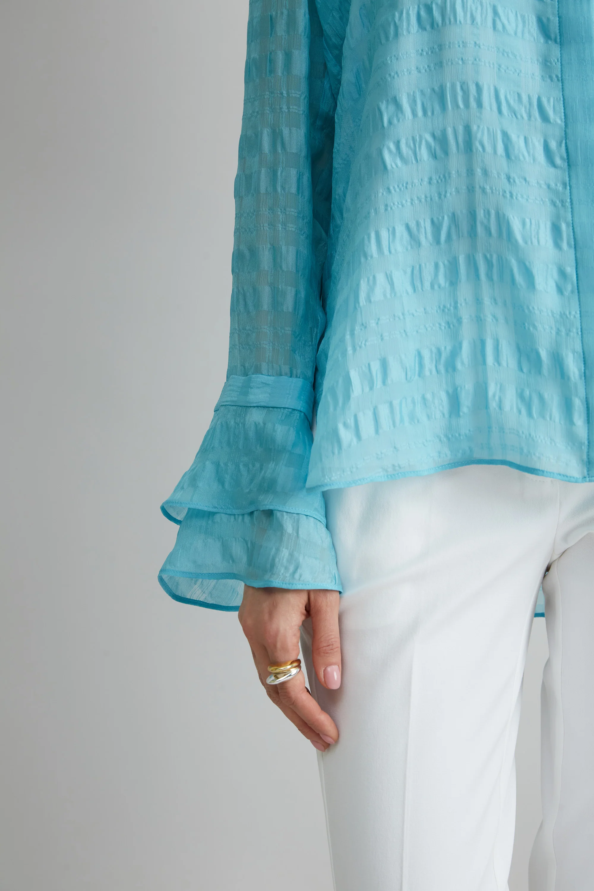 Silk Plaid Jacquard Shirt - Image 4