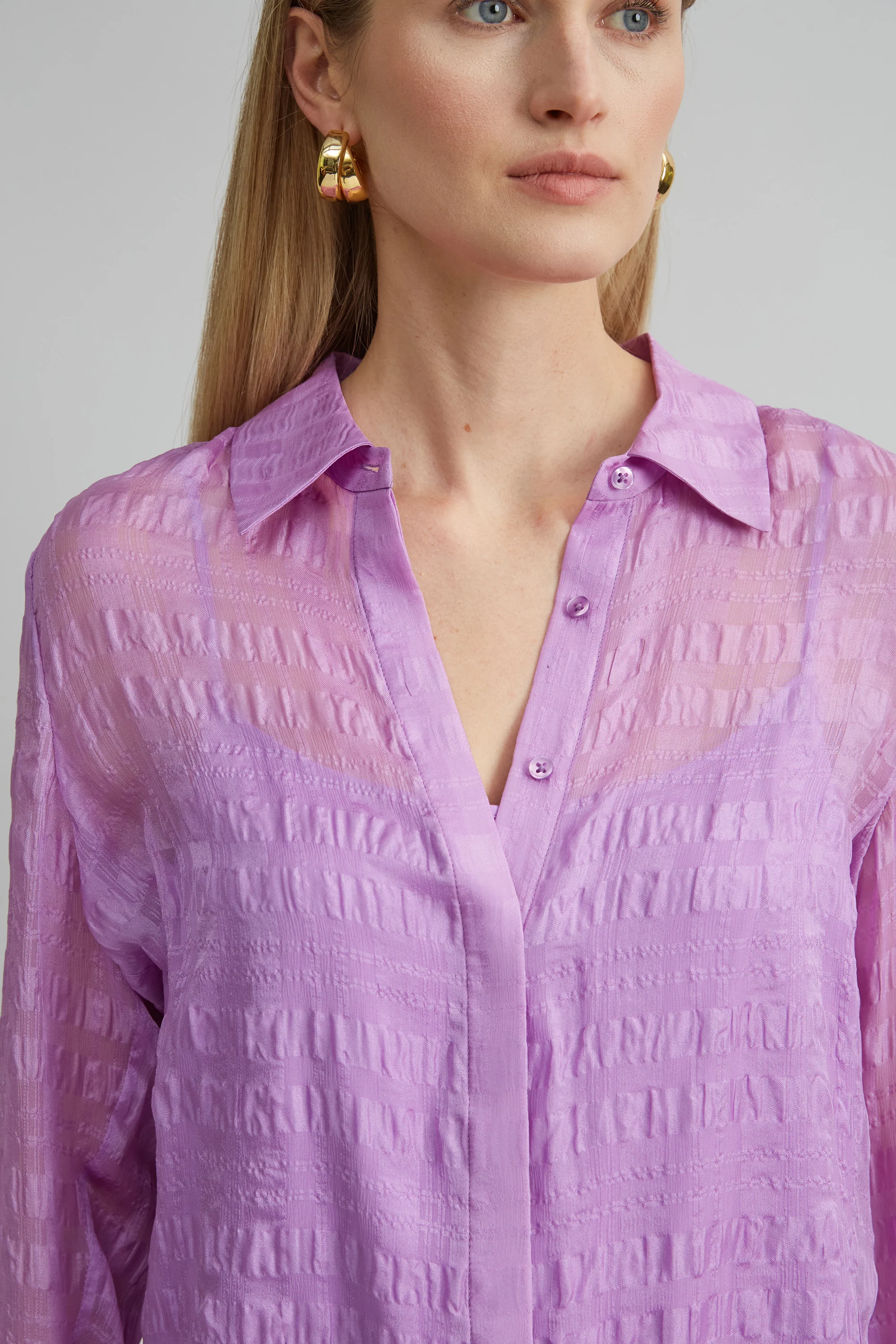 Silk Plaid Jacquard Shirt - Image 4