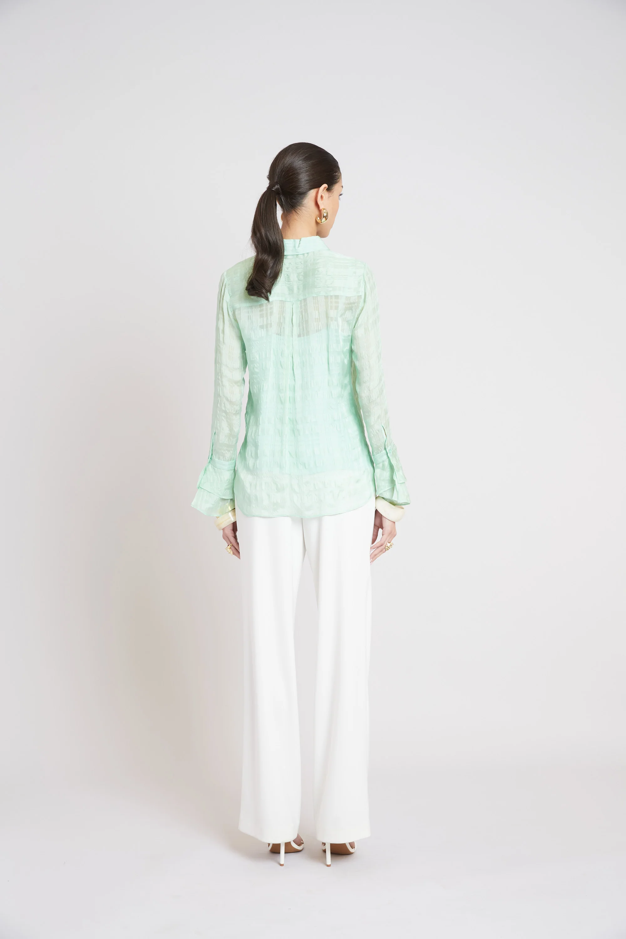 Silk Plaid Jacquard Shirt - Image 4