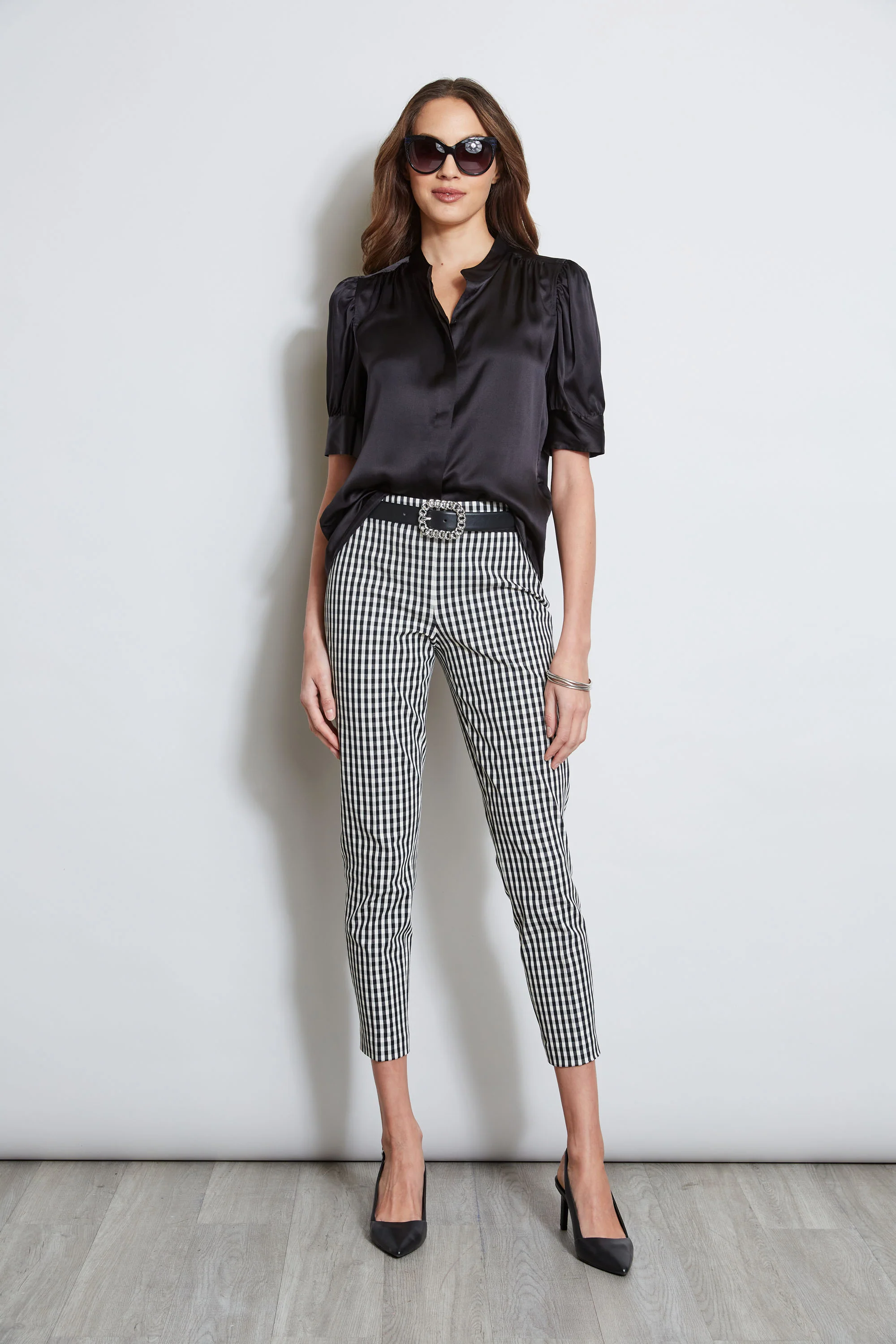Silk Satin Ruched Sleeve Shirt - Image 3
