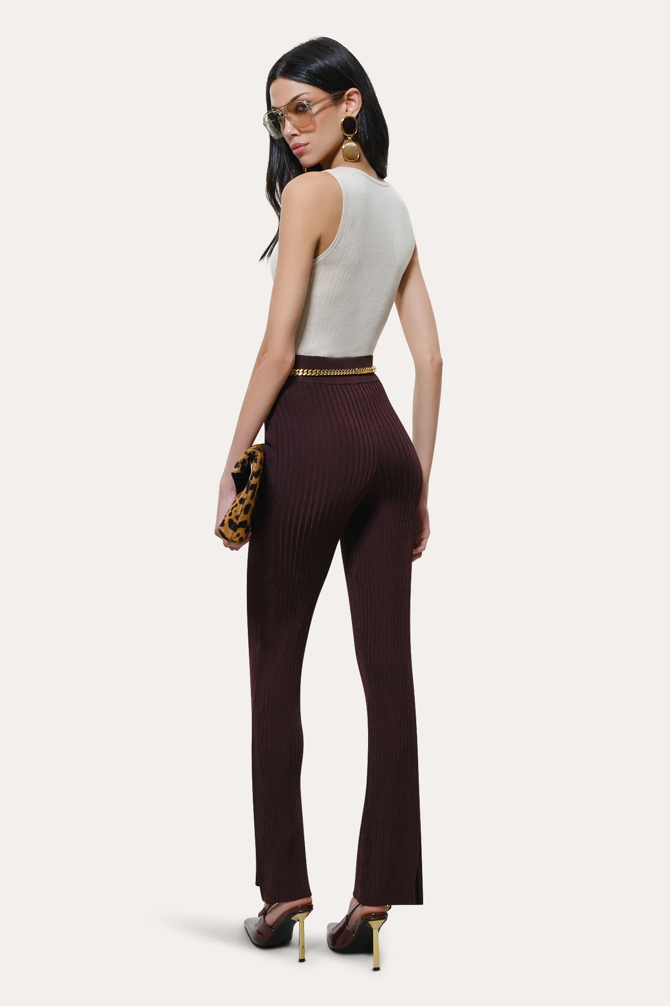 Roxanne Ribbed Flare Pant - Image 4