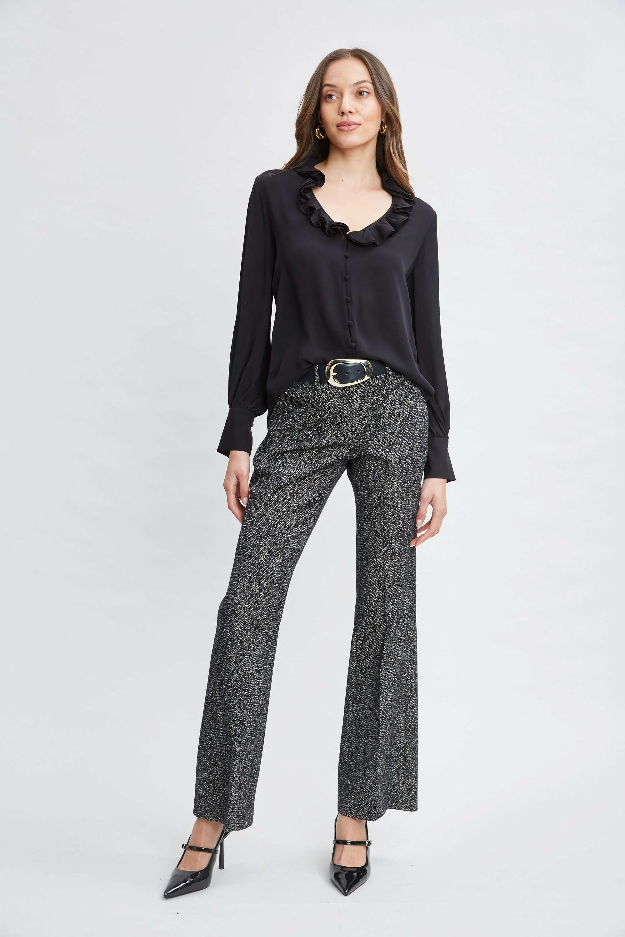 Silk Ruffle Neck Shirt - Image 2