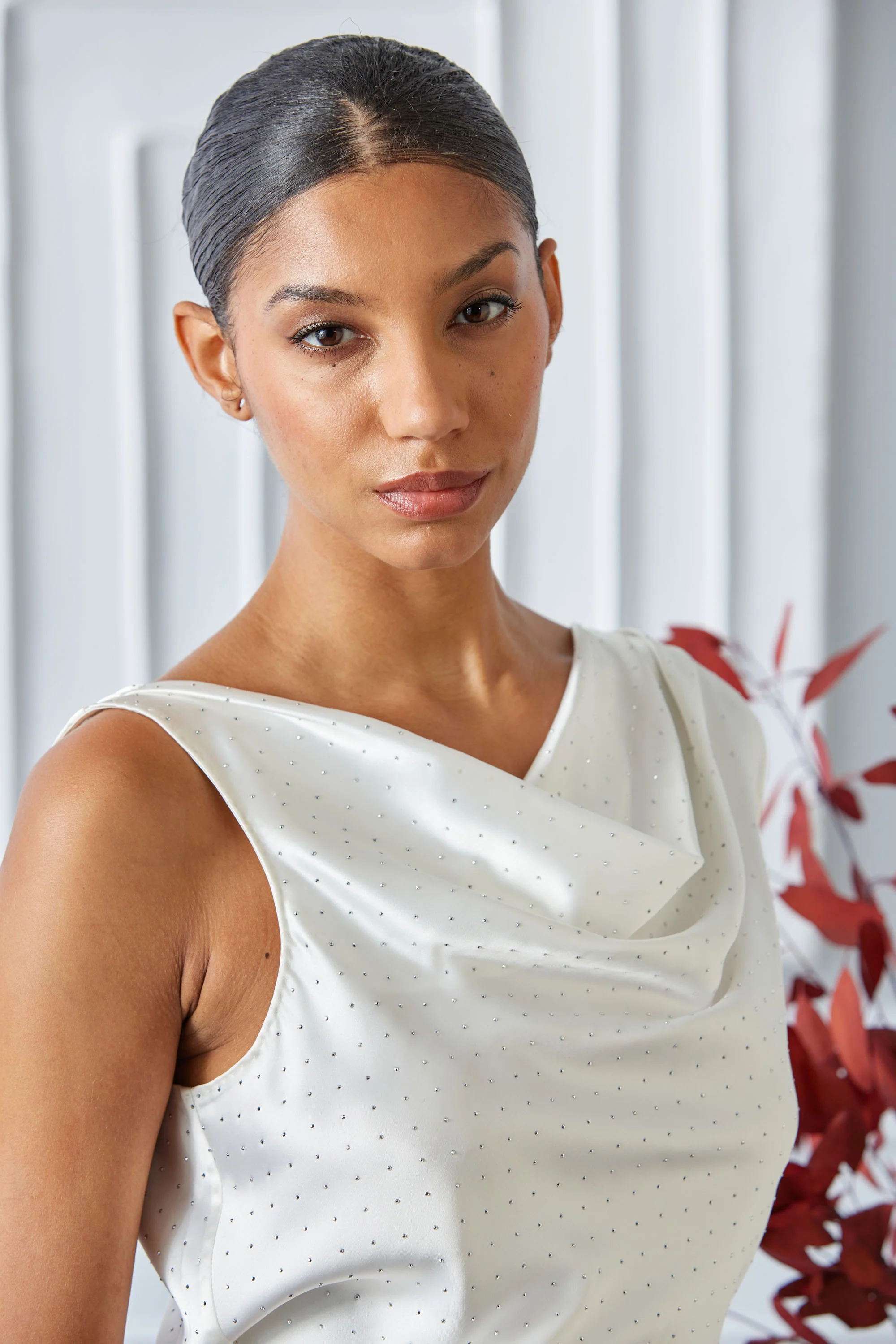 Satin Crystal Cowl Top - Image 8
