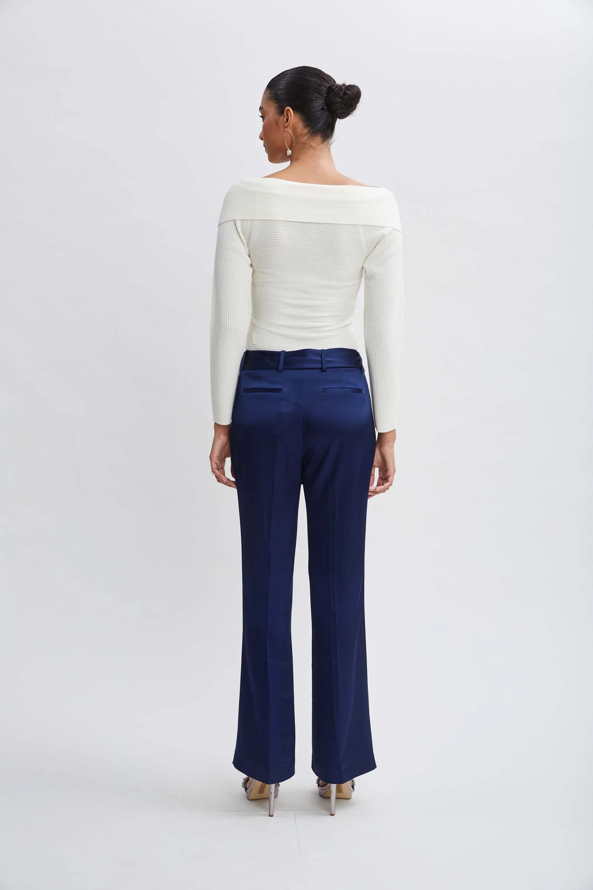 Satin Fit & Flare Sash Pant - Image 3