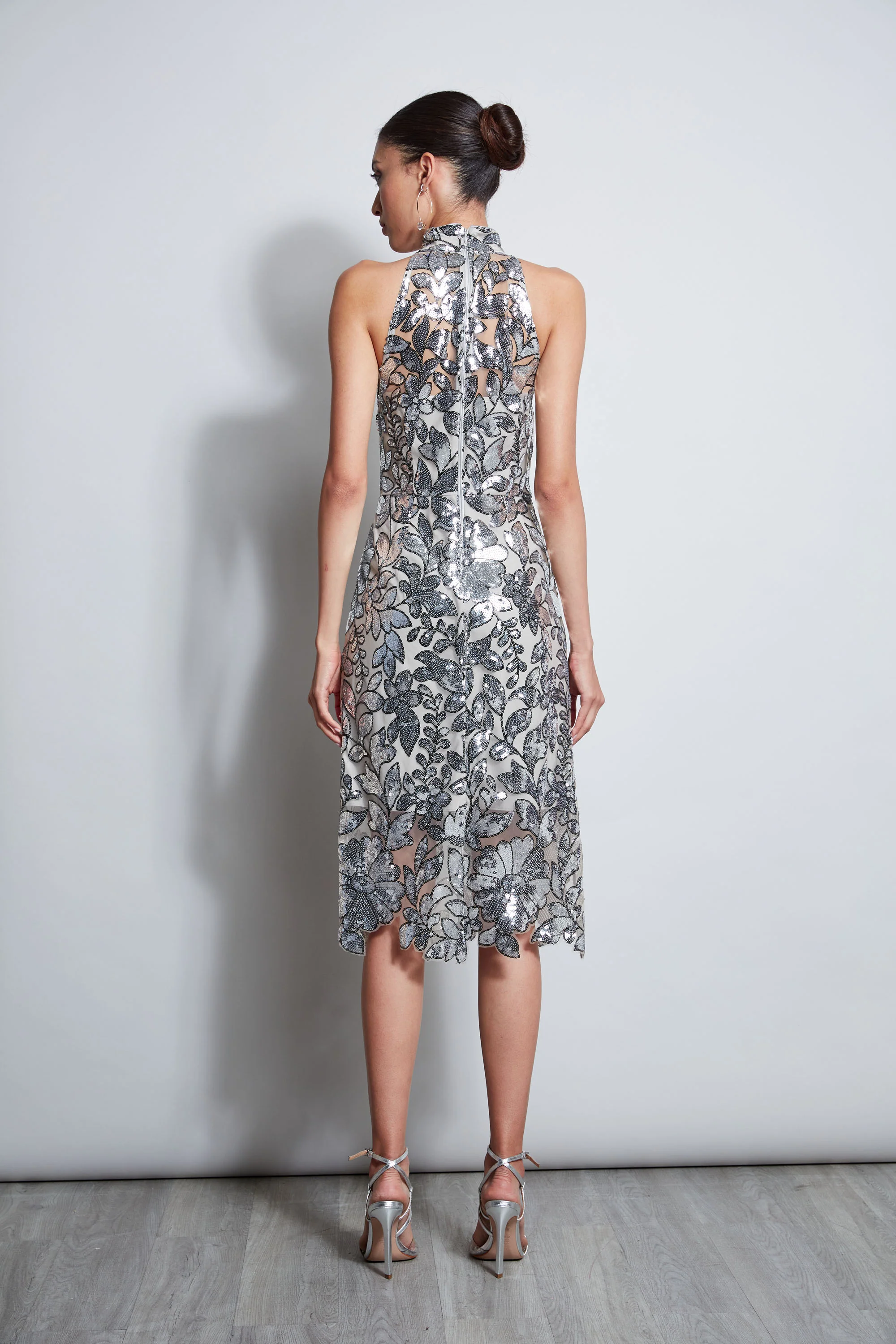 Sequin Floral Halter Dress - Image 5