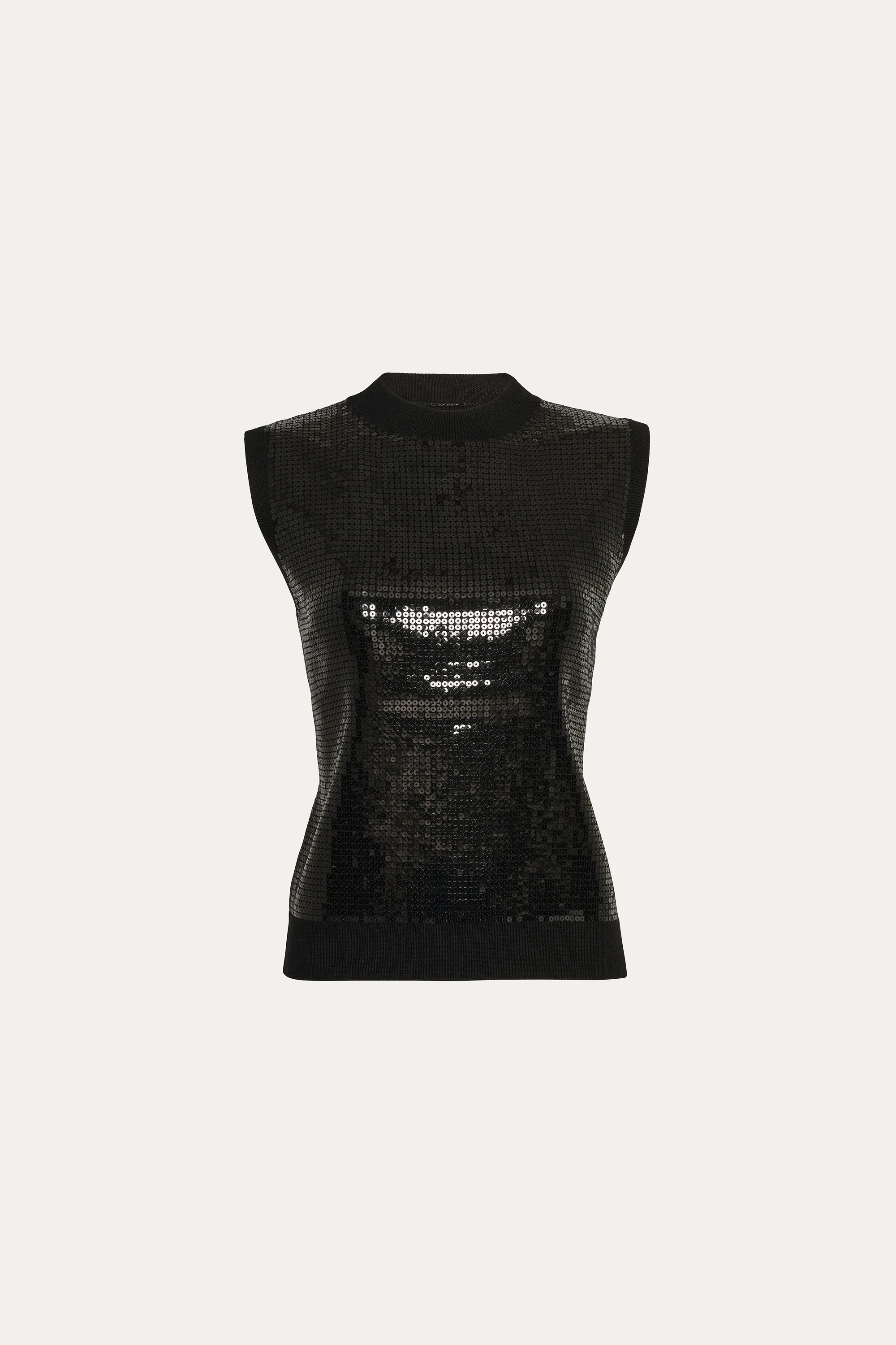 Sleeveless Pave Sequin Sweater
