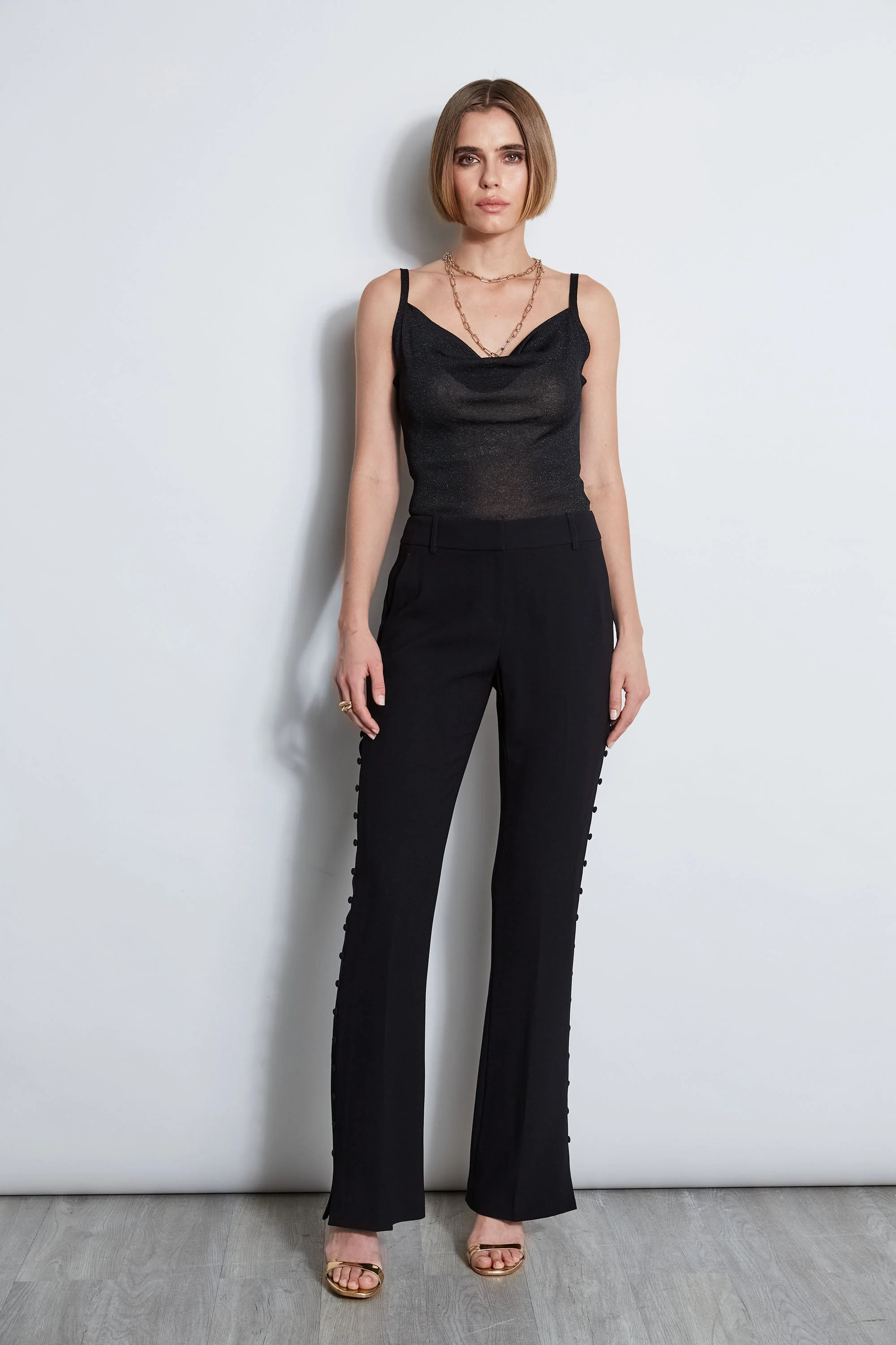 Side Button Crepe Pant - Image 3