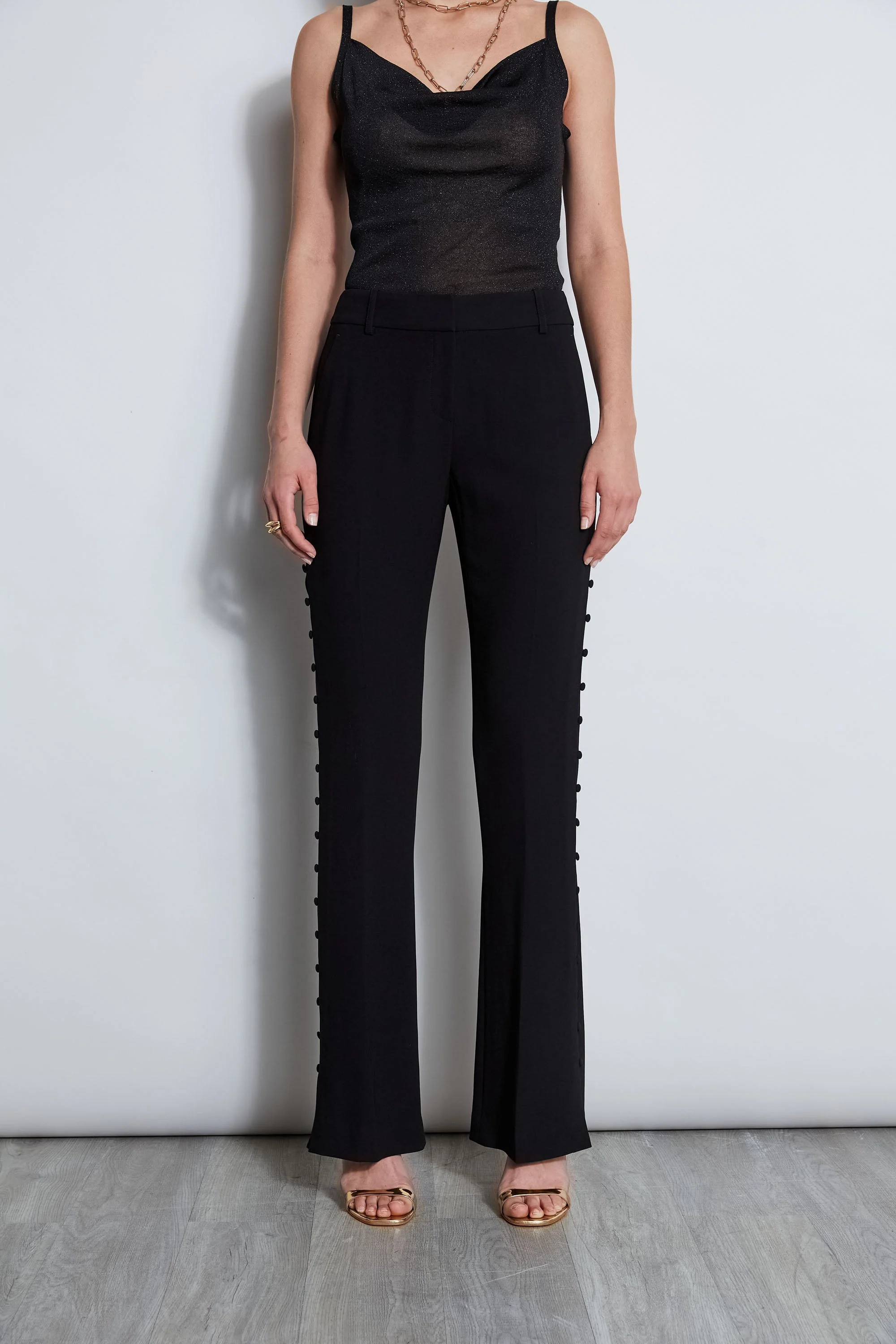 Side Button Crepe Pant - Image 4