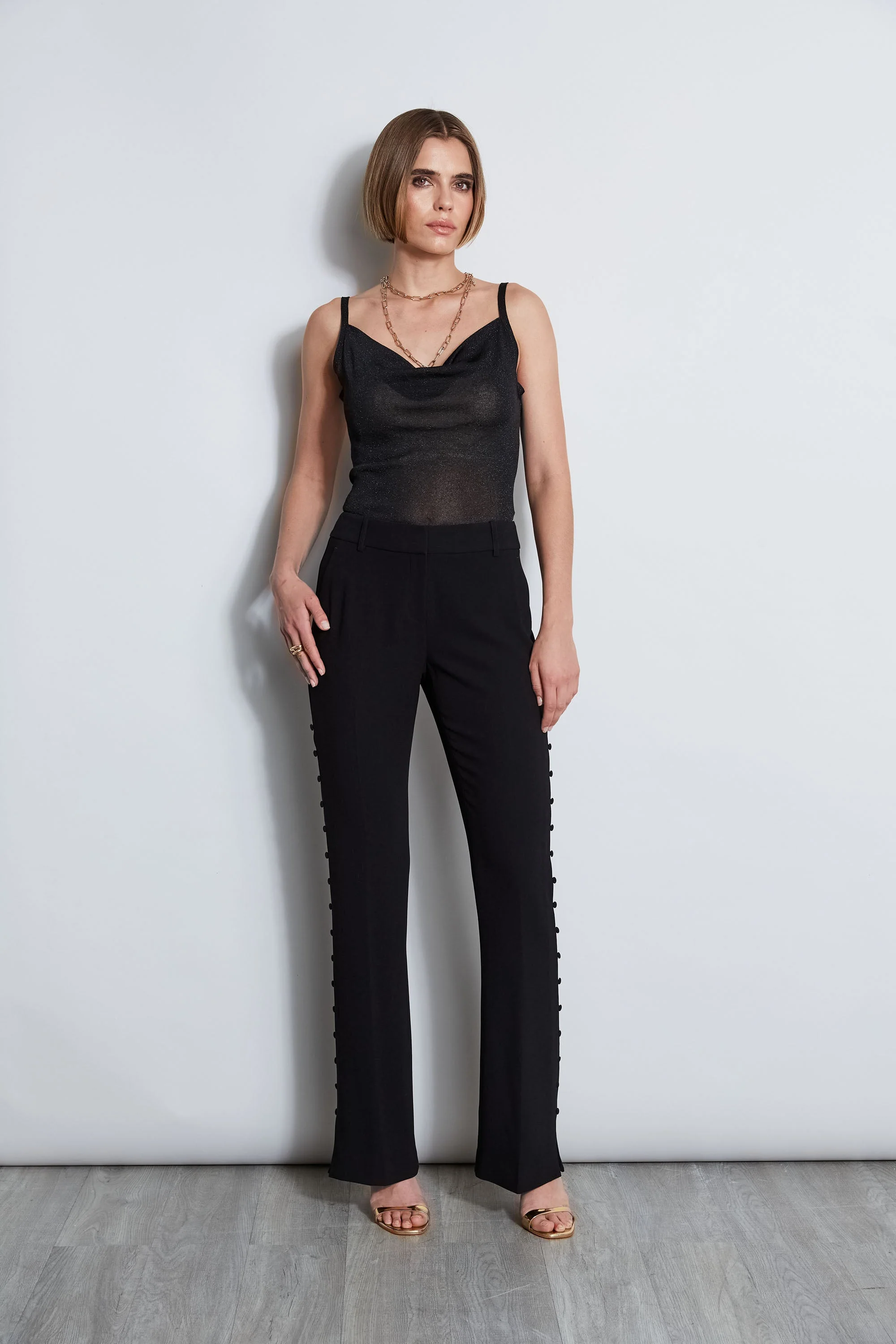 Side Button Crepe Pant - Image 5