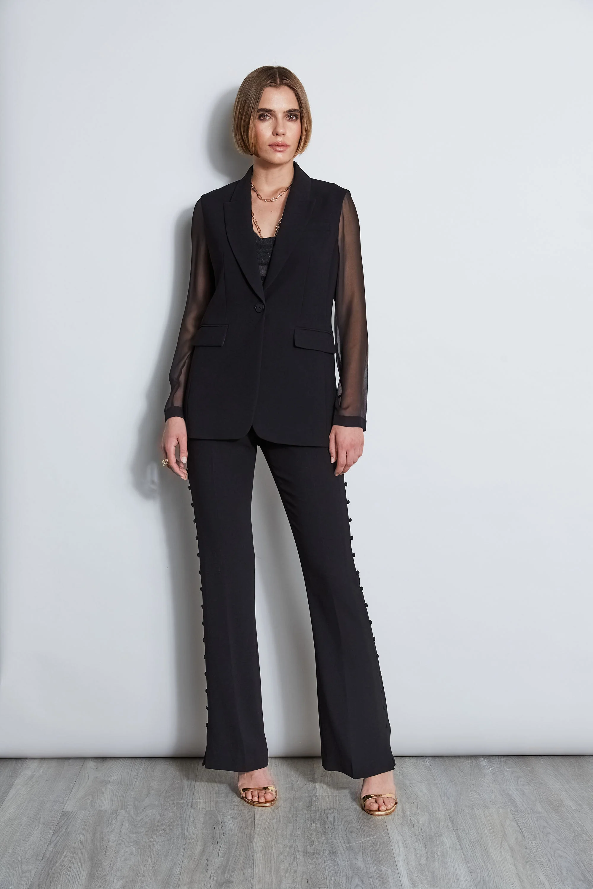 Side Button Crepe Pant - Image 6
