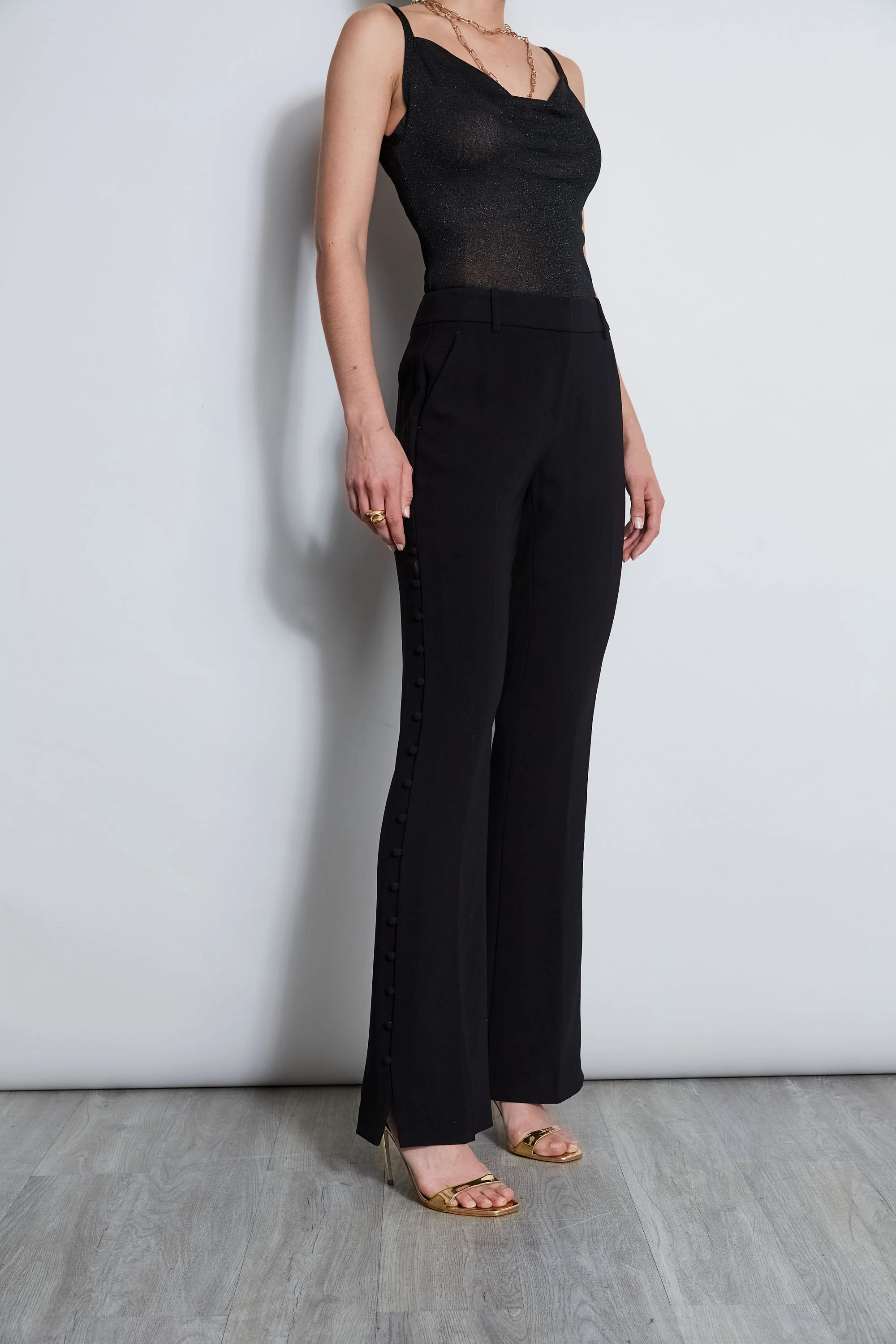 Side Button Crepe Pant - Image 7