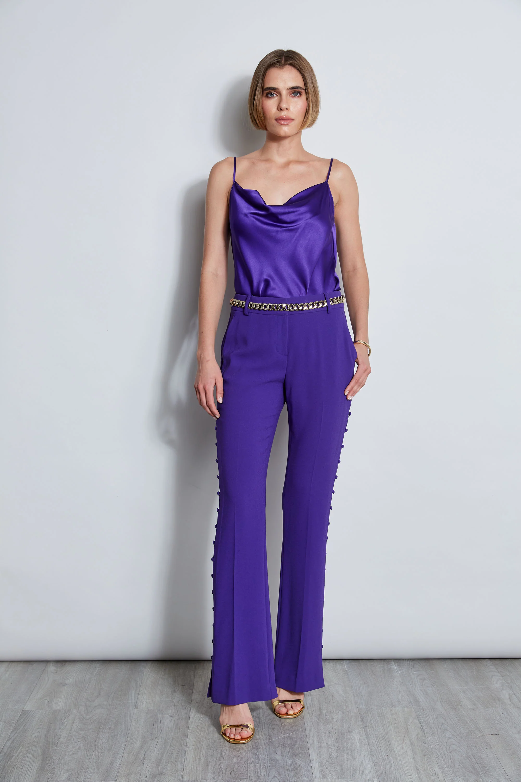 Side Button Crepe Pant - Image 3