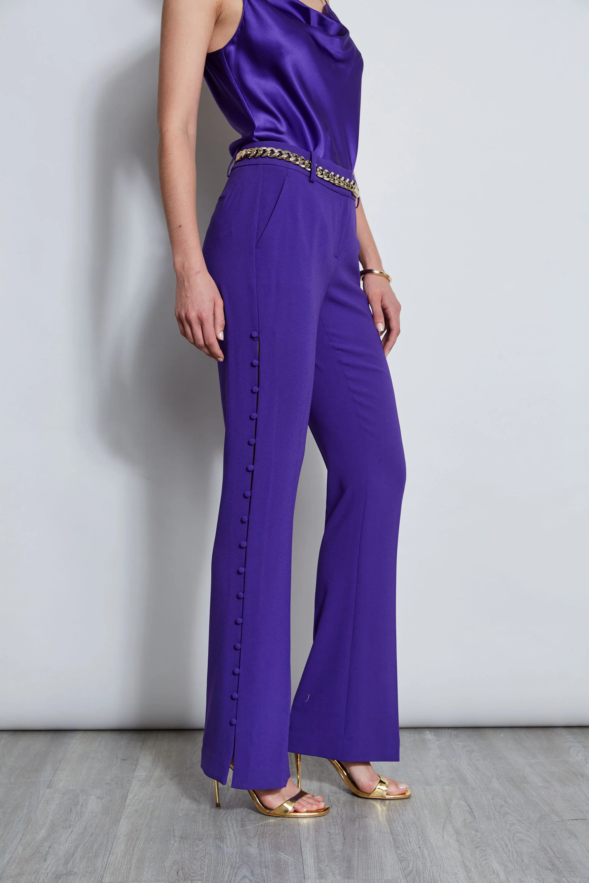 Side Button Crepe Pant - Image 4