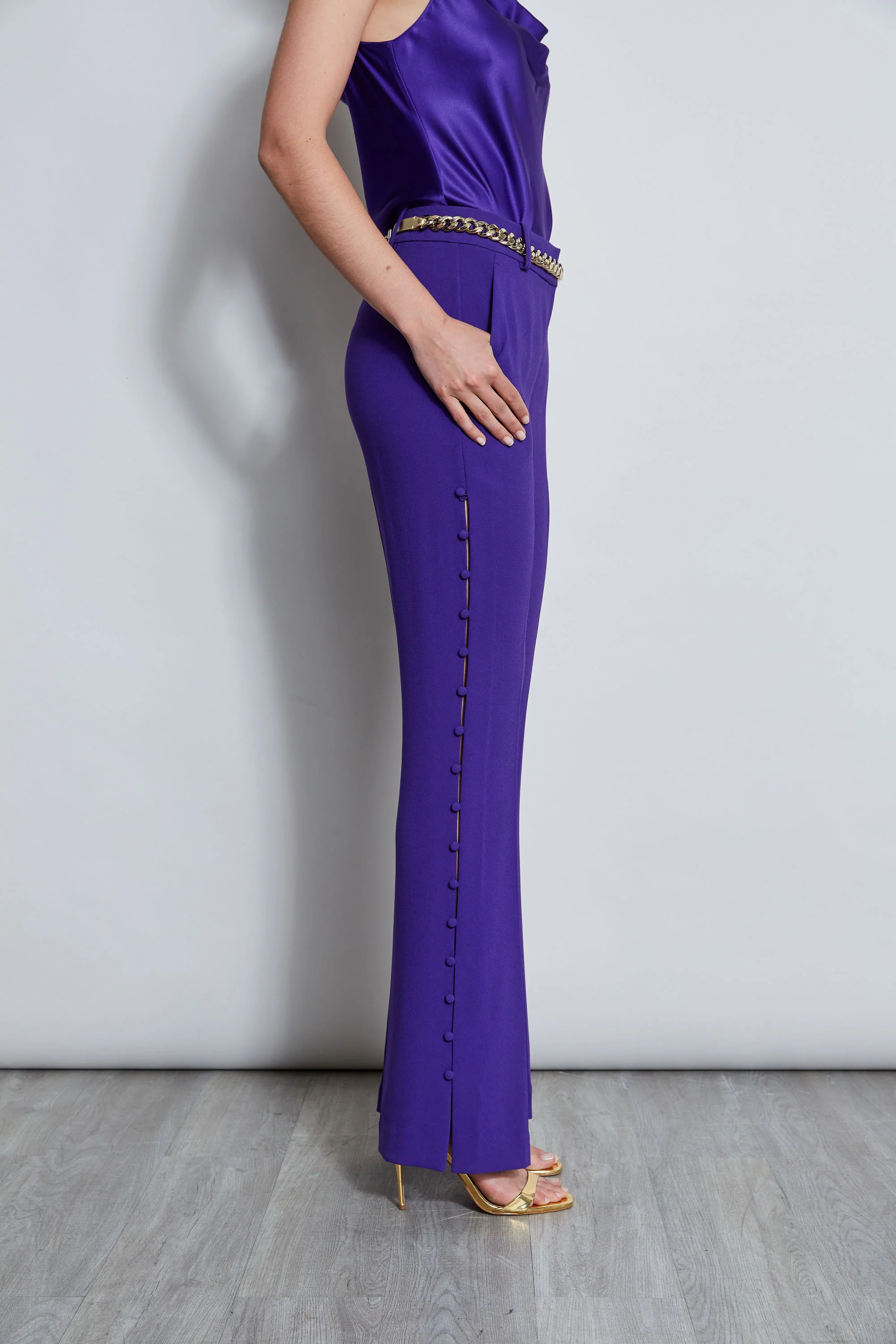 Side Button Crepe Pant - Image 5