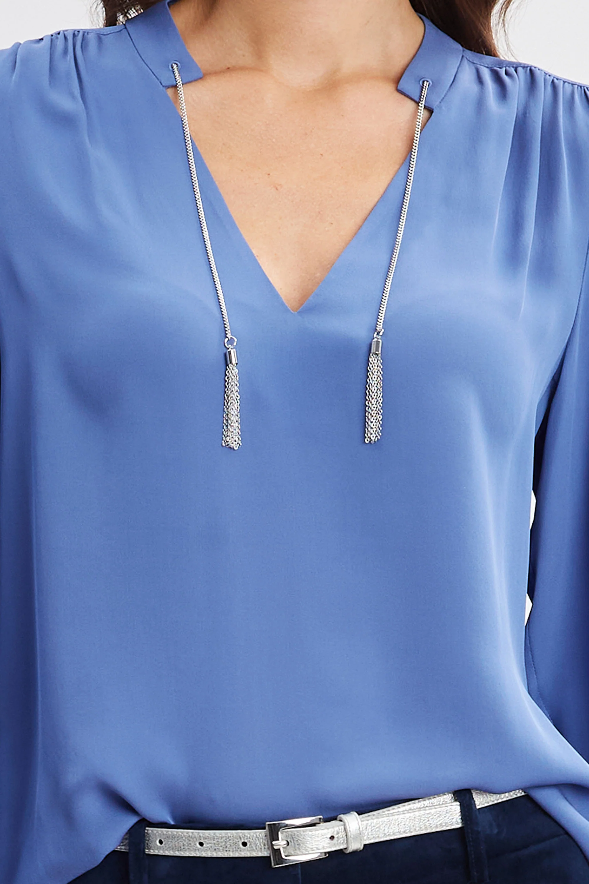 Silk Chain Tassel Shirt - Image 4