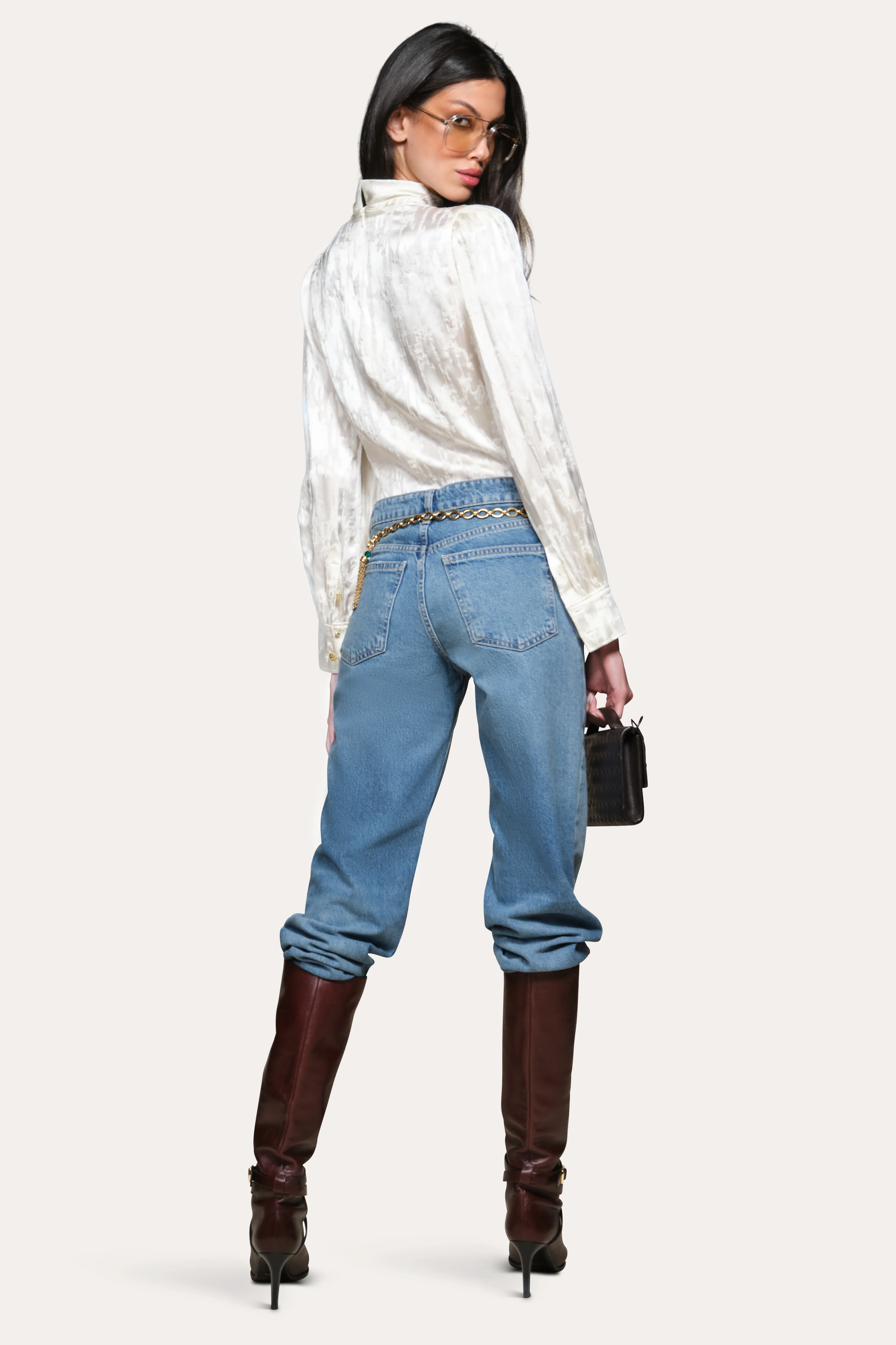 Silk Jacquard Blouse - Image 3
